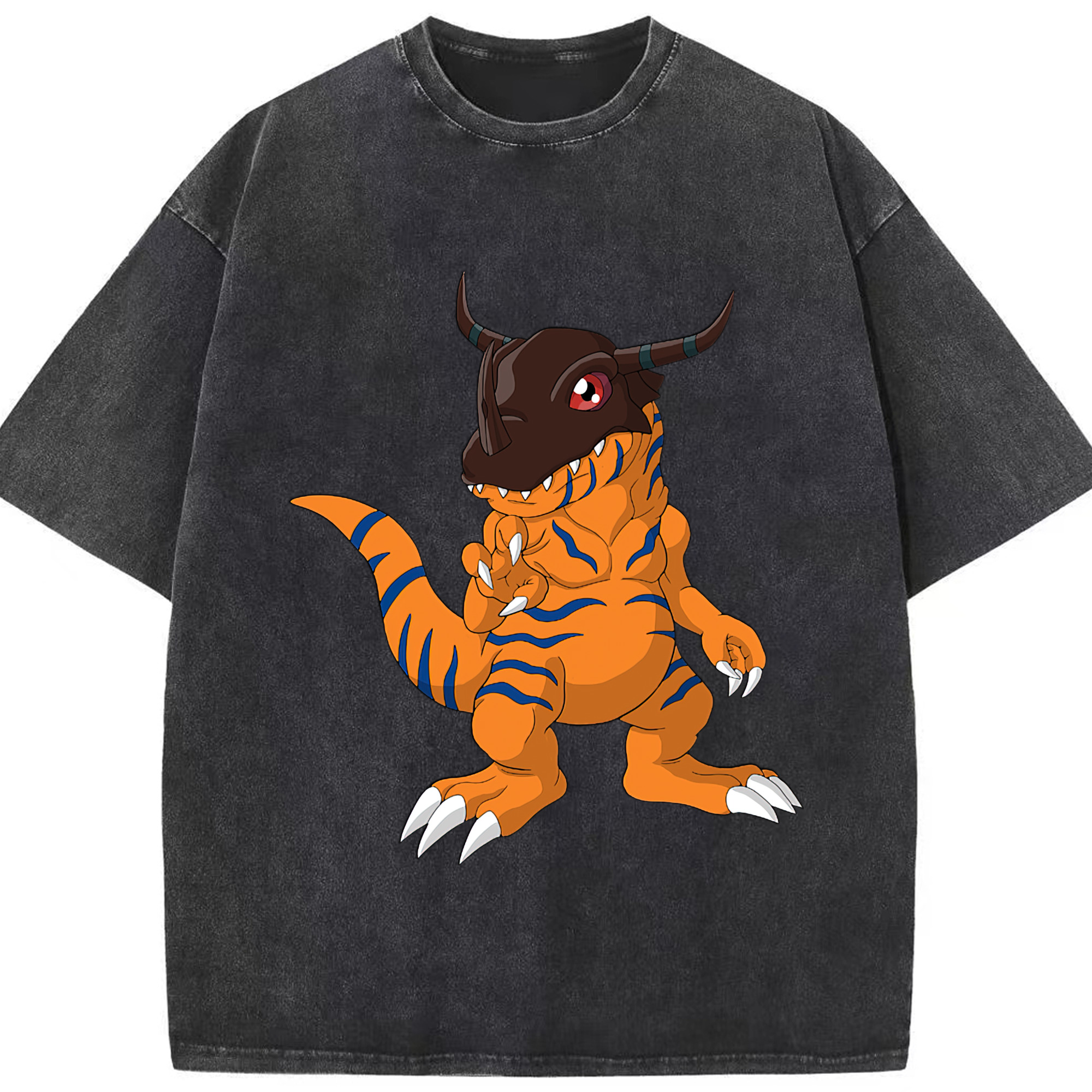 （画像用） Digimon デジタルモンスター/デジモン 綿100% ヴィンテージ風 半袖Tシャツ（フロントプリント）