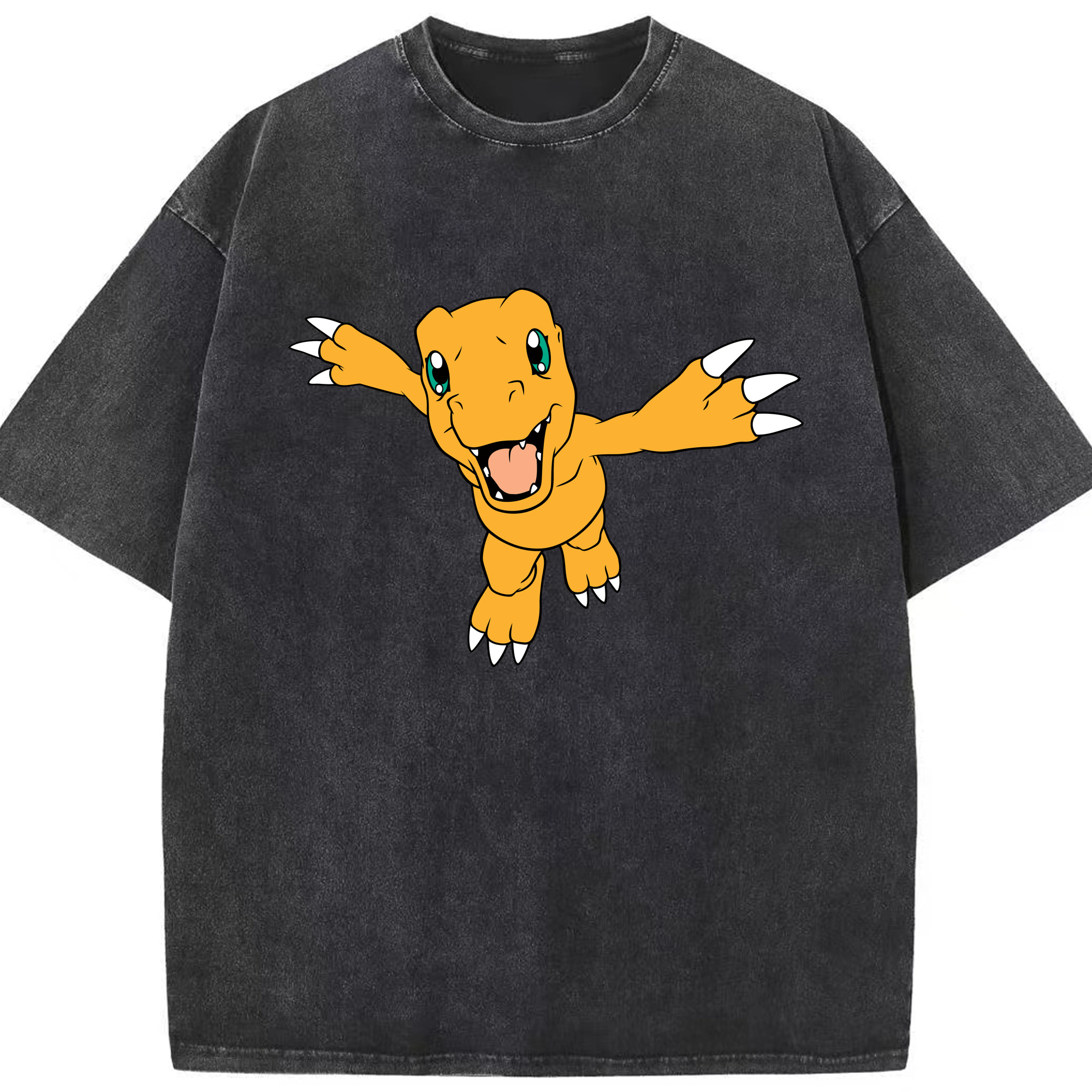 （画像用） Digimon デジタルモンスター/デジモン 綿100% ヴィンテージ風 半袖Tシャツ（フロントプリント）