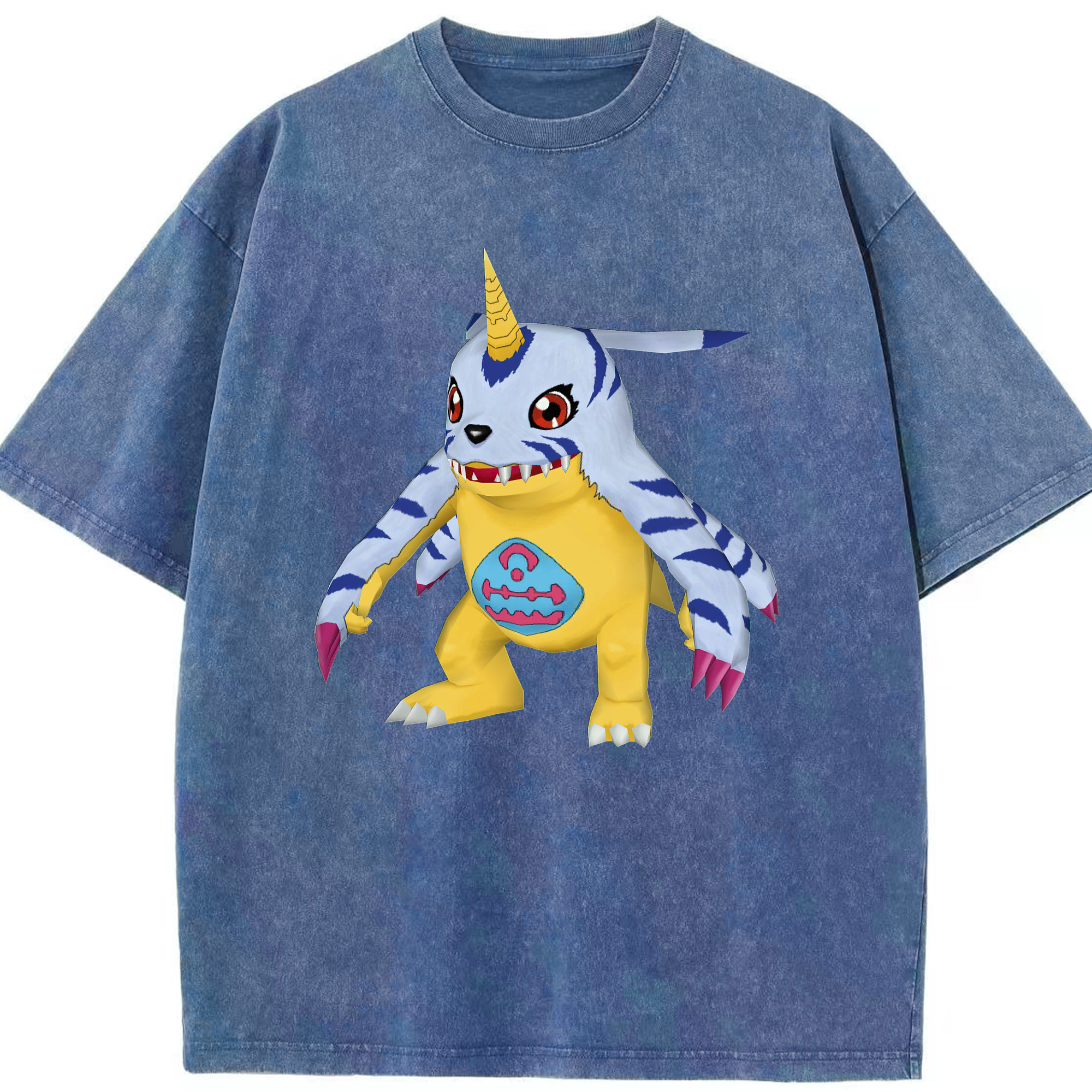 （画像用） Digimon デジタルモンスター/デジモン 綿100% ヴィンテージ風 半袖Tシャツ（フロントプリント）