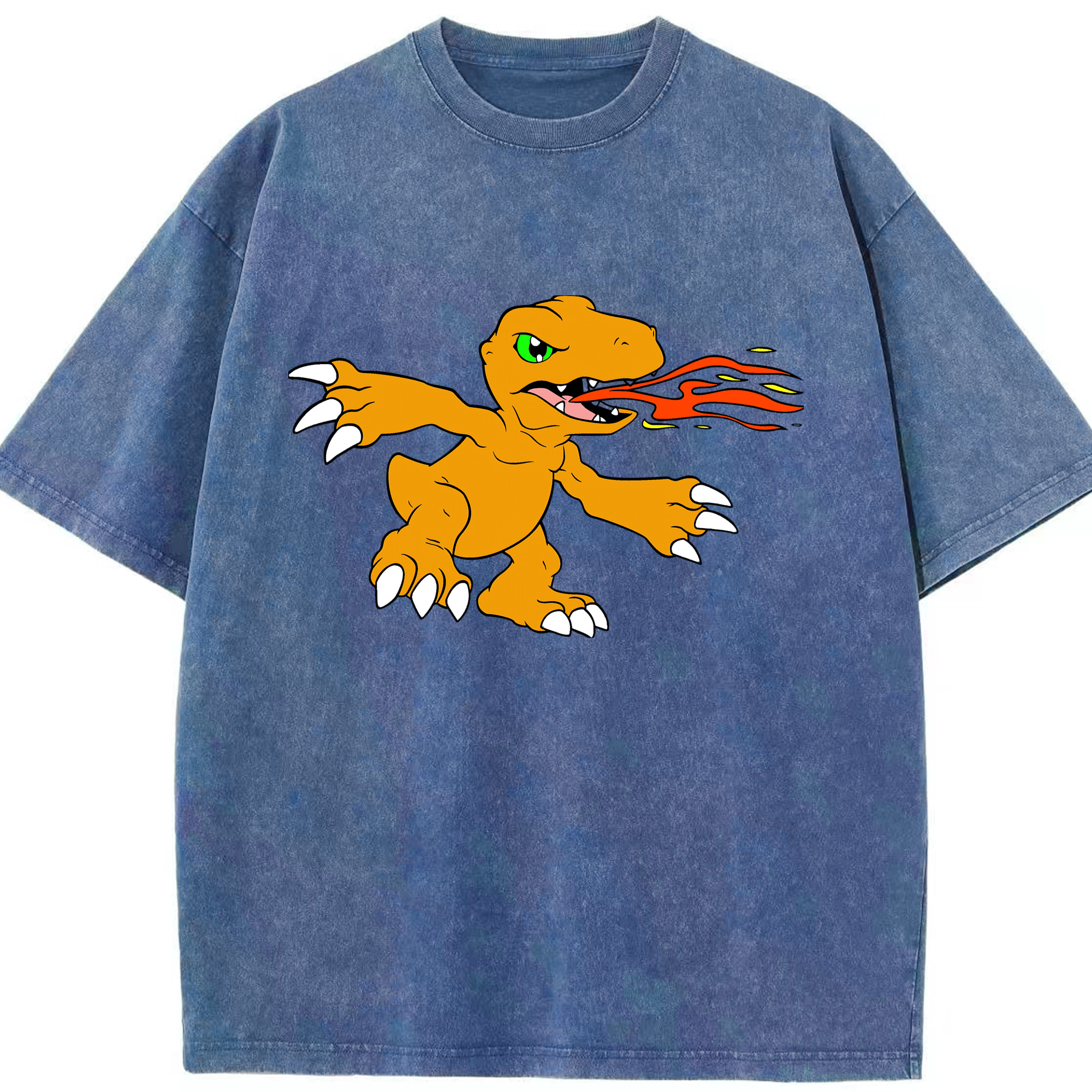 （画像用） Digimon デジタルモンスター/デジモン 綿100% ヴィンテージ風 半袖Tシャツ（フロントプリント）
