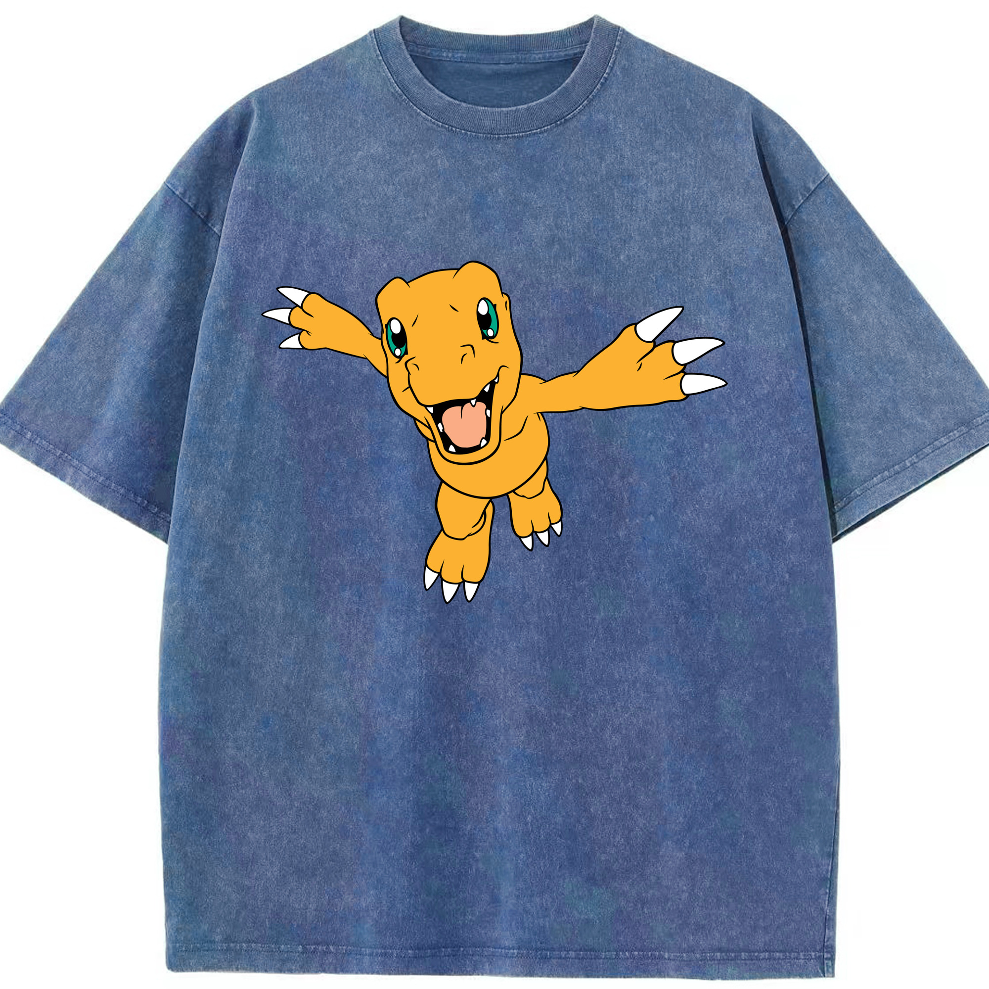 （画像用） Digimon デジタルモンスター/デジモン 綿100% ヴィンテージ風 半袖Tシャツ（フロントプリント）