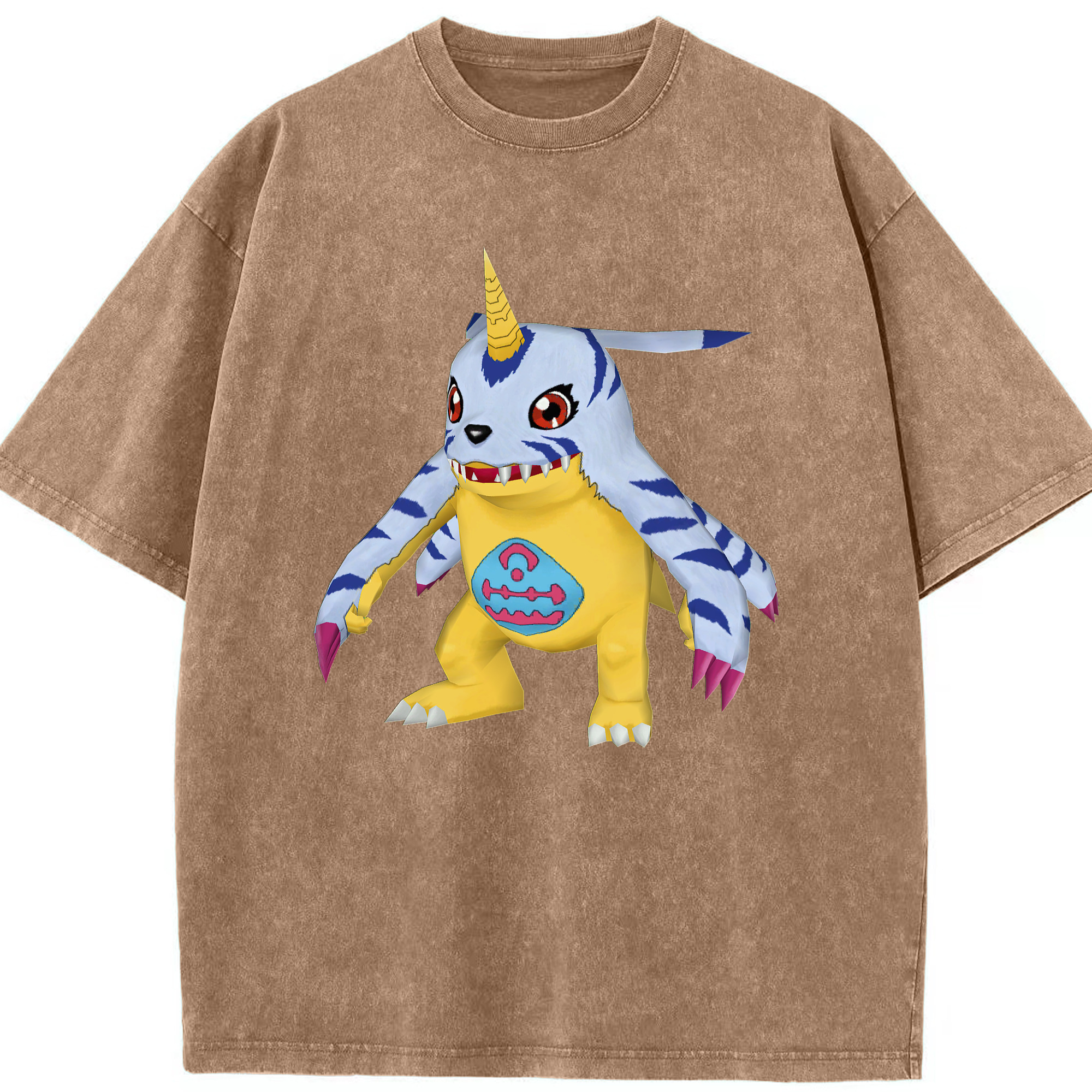 （画像用） Digimon デジタルモンスター/デジモン 綿100% ヴィンテージ風 半袖Tシャツ（フロントプリント）