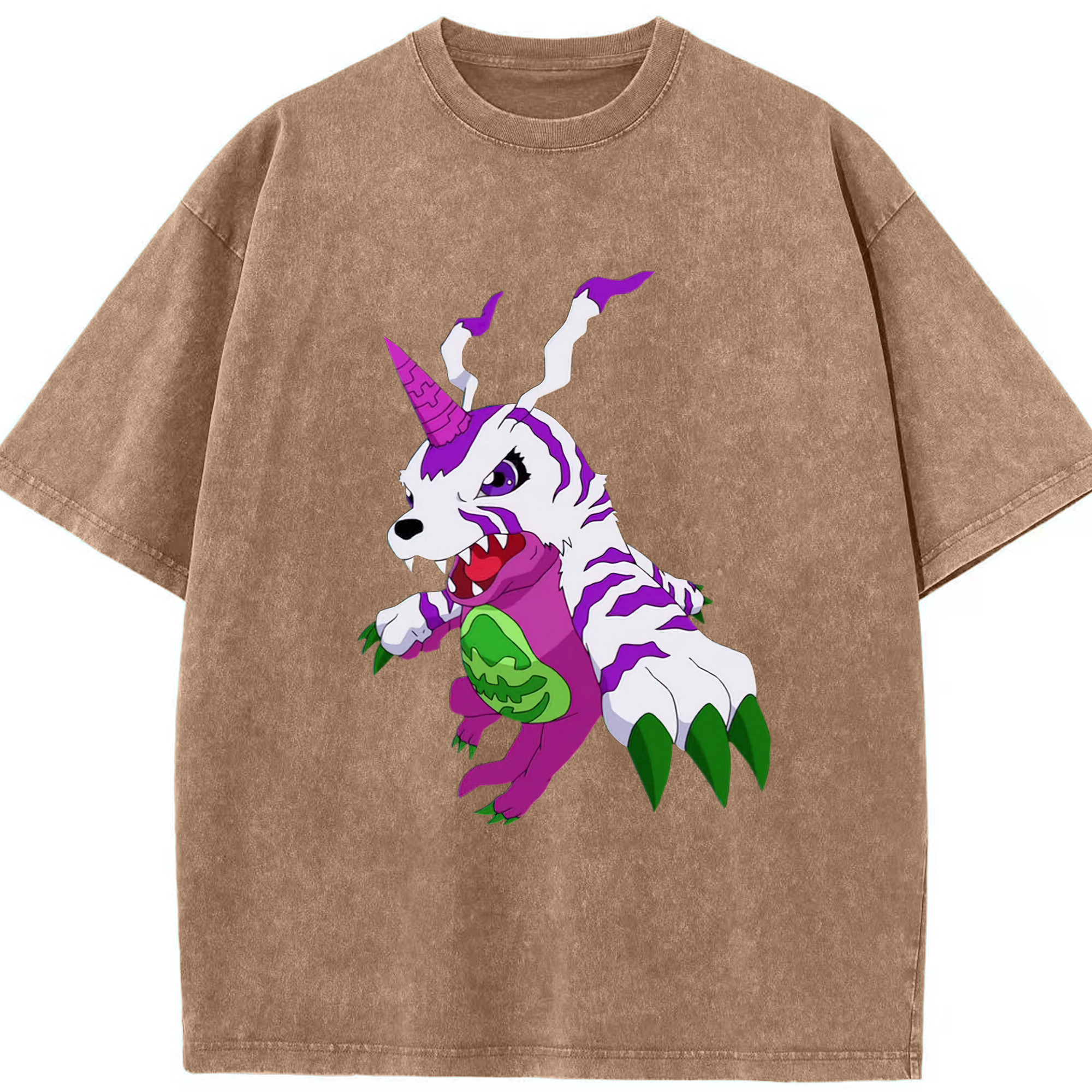 （画像用） Digimon デジタルモンスター/デジモン 綿100% ヴィンテージ風 半袖Tシャツ（フロントプリント）