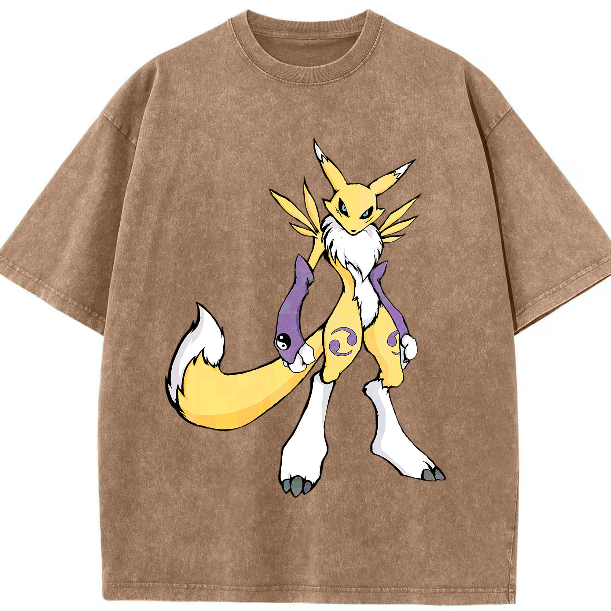 （画像用） Digimon デジタルモンスター/デジモン 綿100% ヴィンテージ風 半袖Tシャツ（フロントプリント）