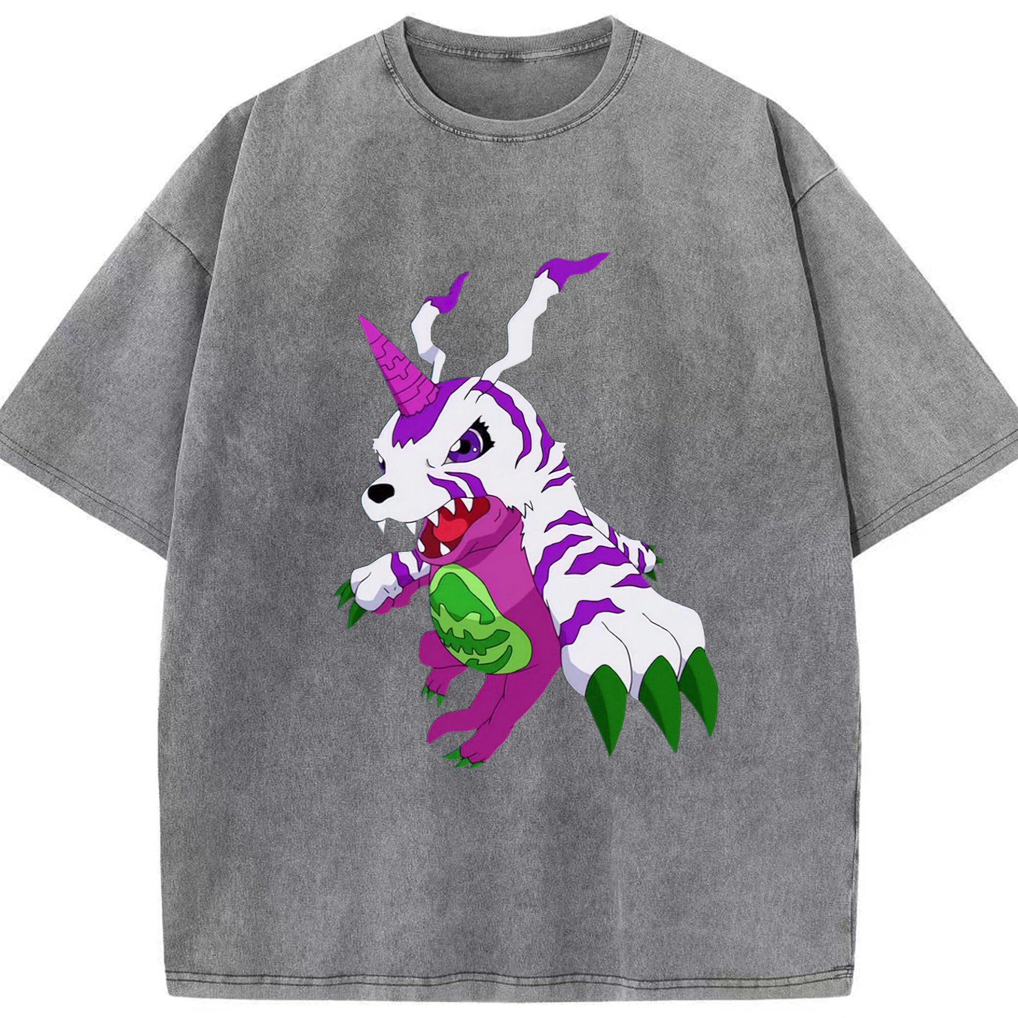 （画像用） Digimon デジタルモンスター/デジモン 綿100% ヴィンテージ風 半袖Tシャツ（フロントプリント）