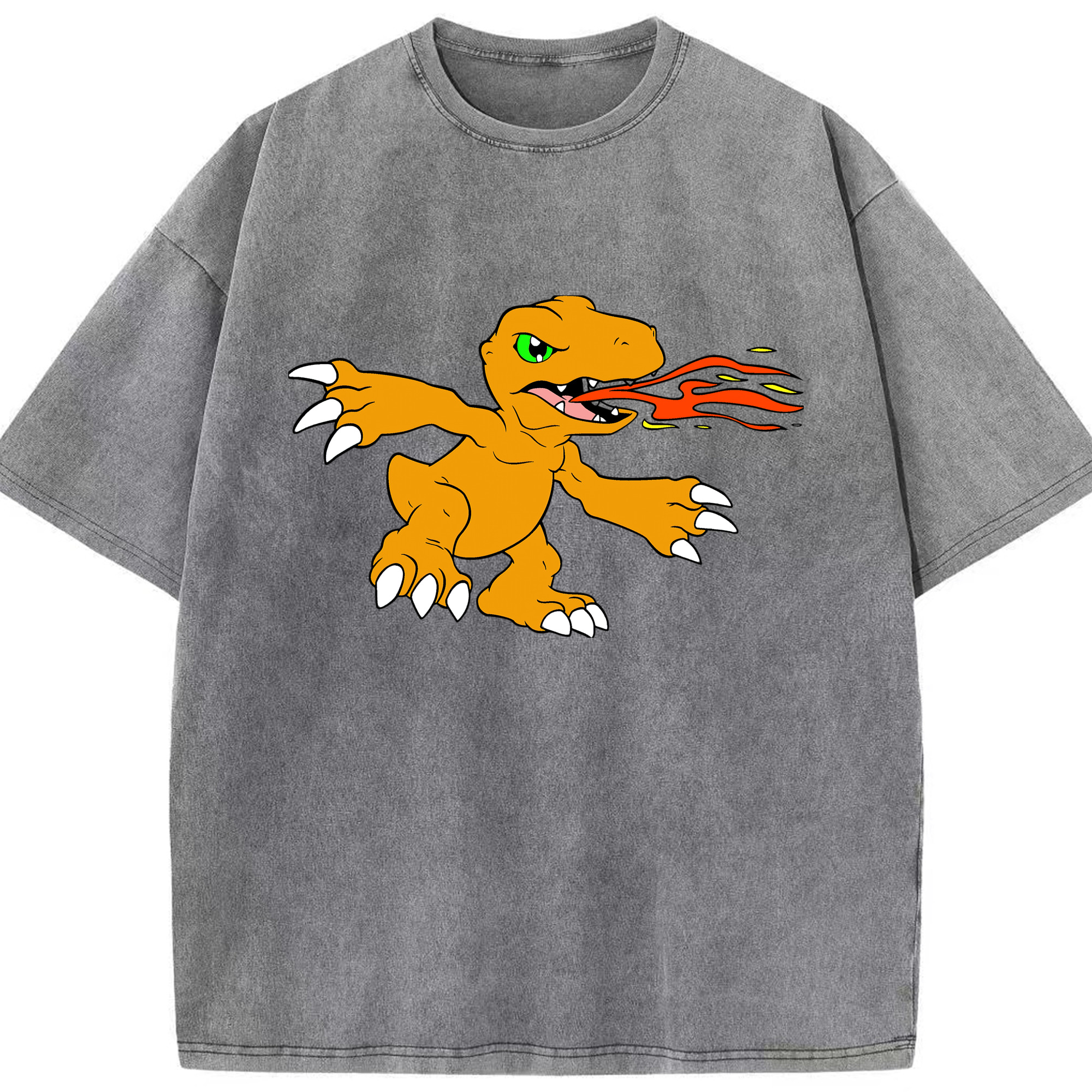 （画像用） Digimon デジタルモンスター/デジモン 綿100% ヴィンテージ風 半袖Tシャツ（フロントプリント）