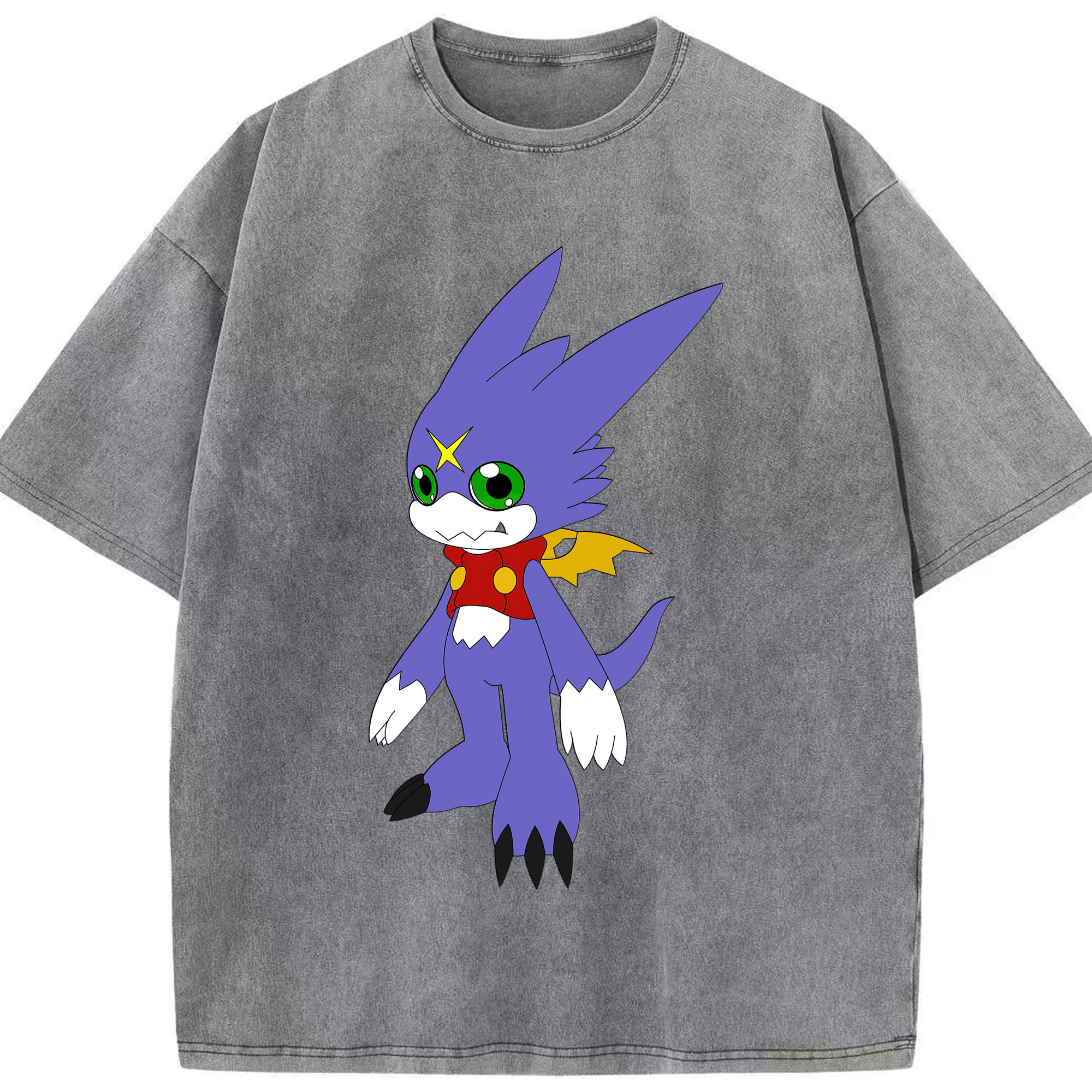 （画像用） Digimon デジタルモンスター/デジモン 綿100% ヴィンテージ風 半袖Tシャツ（フロントプリント）