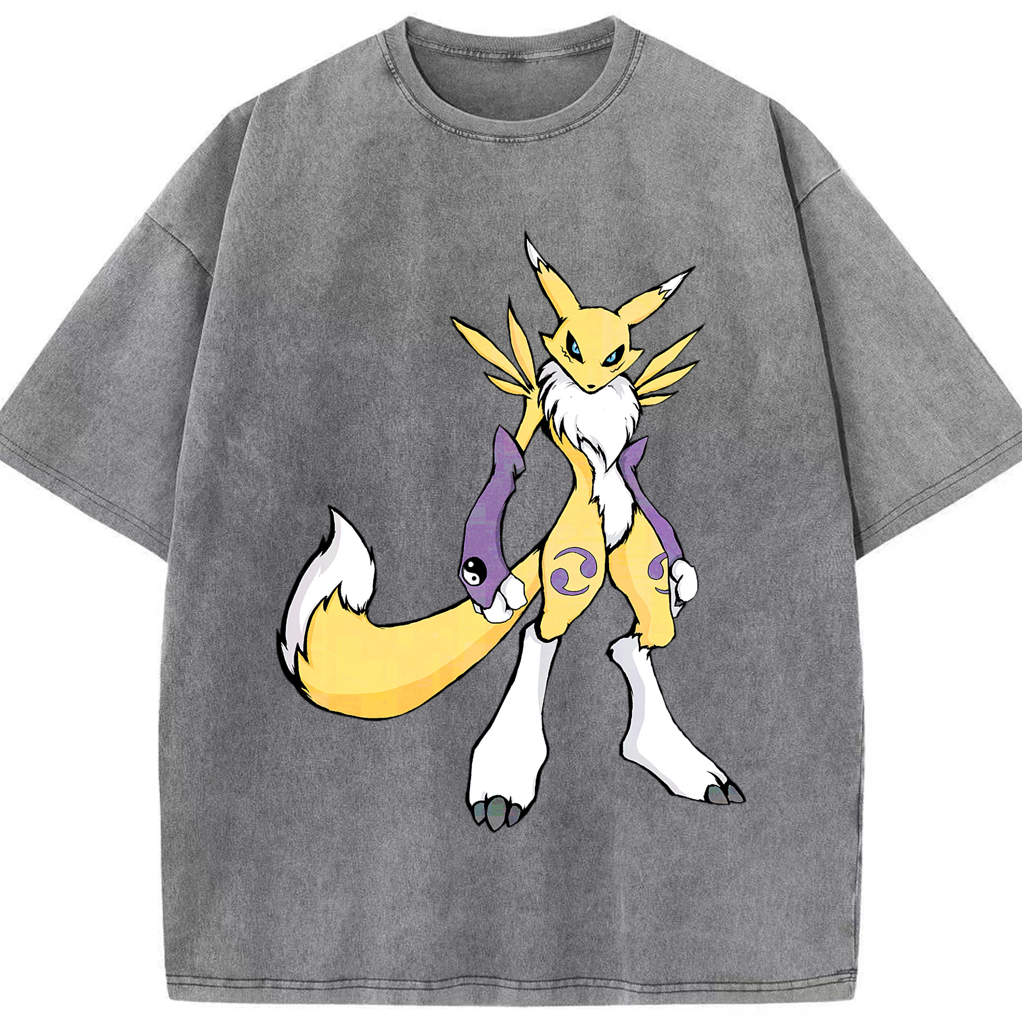 （画像用） Digimon デジタルモンスター/デジモン 綿100% ヴィンテージ風 半袖Tシャツ（フロントプリント）