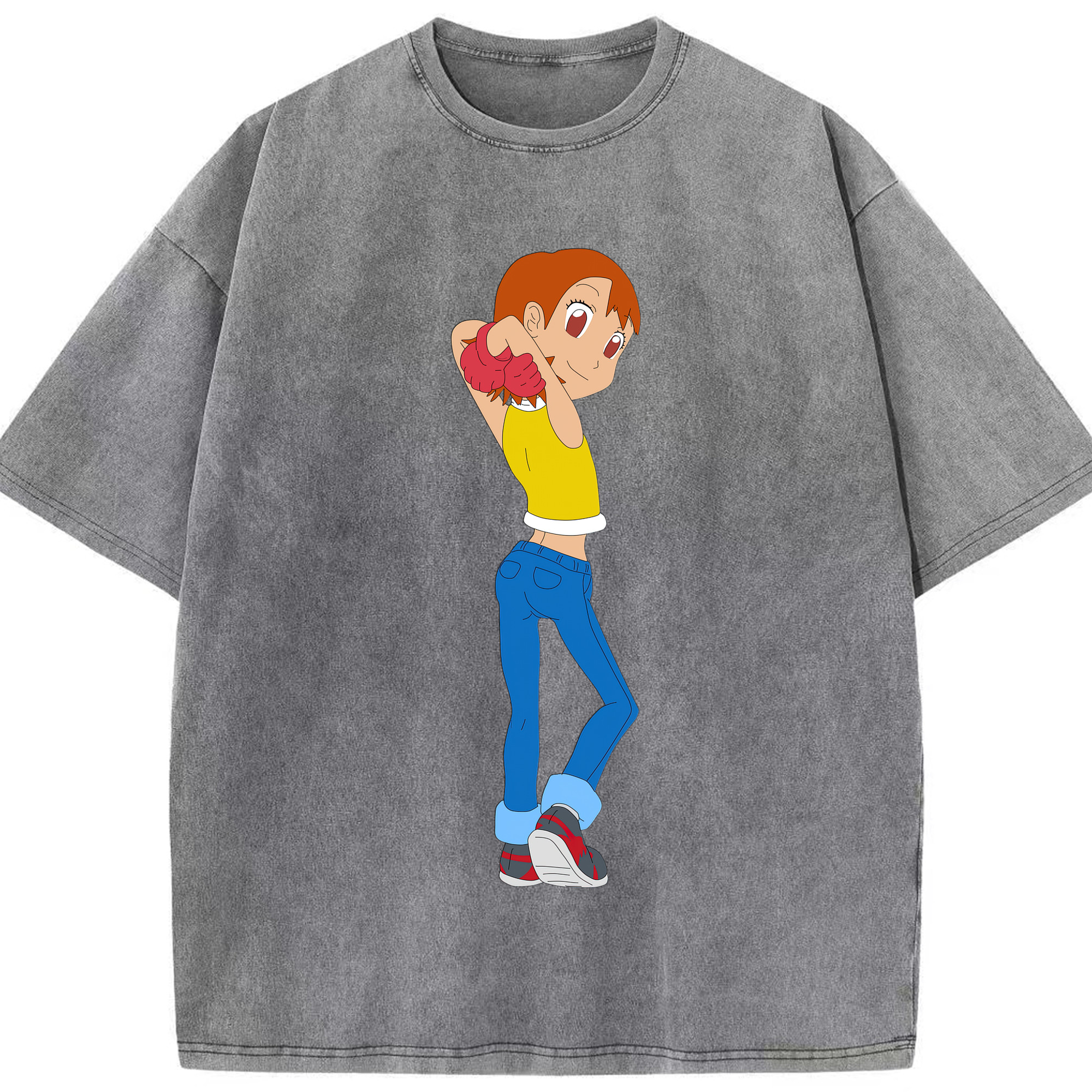 （画像用） Digimon デジタルモンスター/デジモン 綿100% ヴィンテージ風 半袖Tシャツ（フロントプリント）