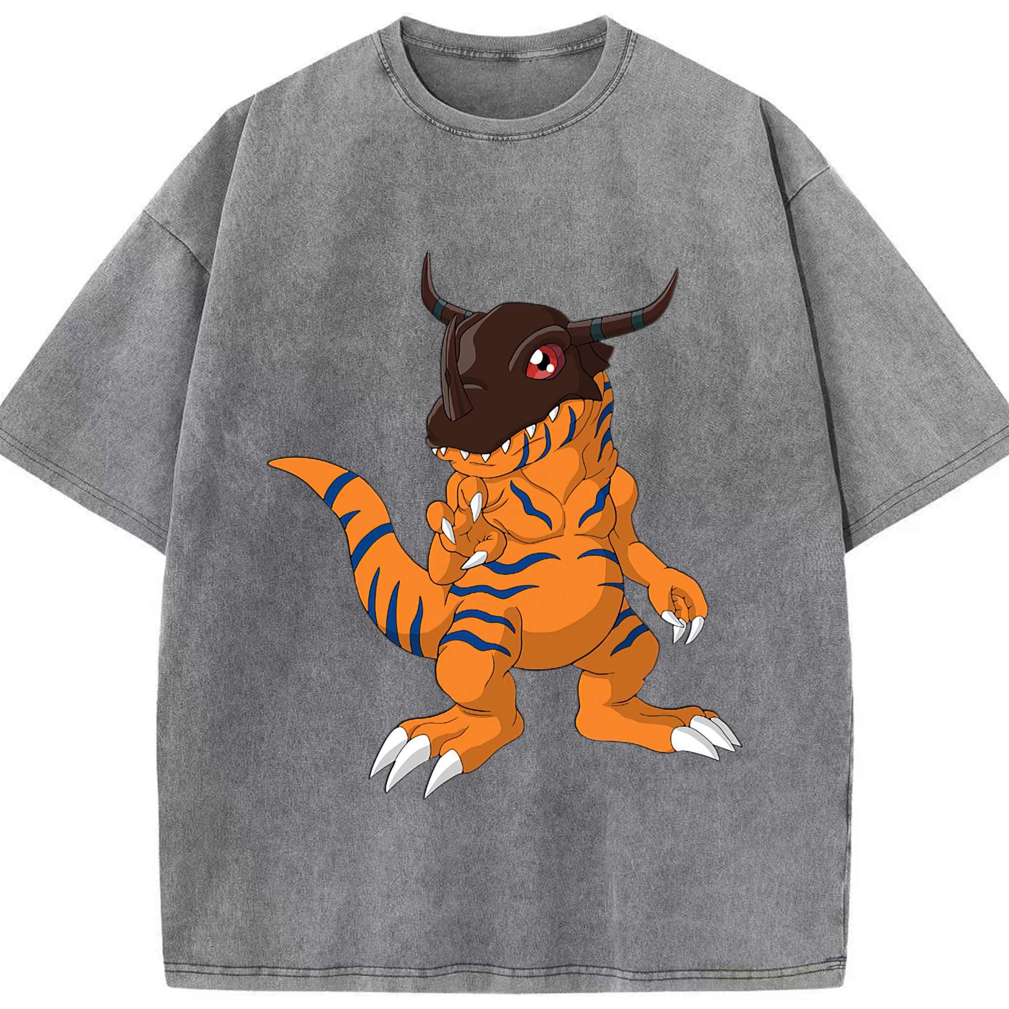 （画像用） Digimon デジタルモンスター/デジモン 綿100% ヴィンテージ風 半袖Tシャツ（フロントプリント）
