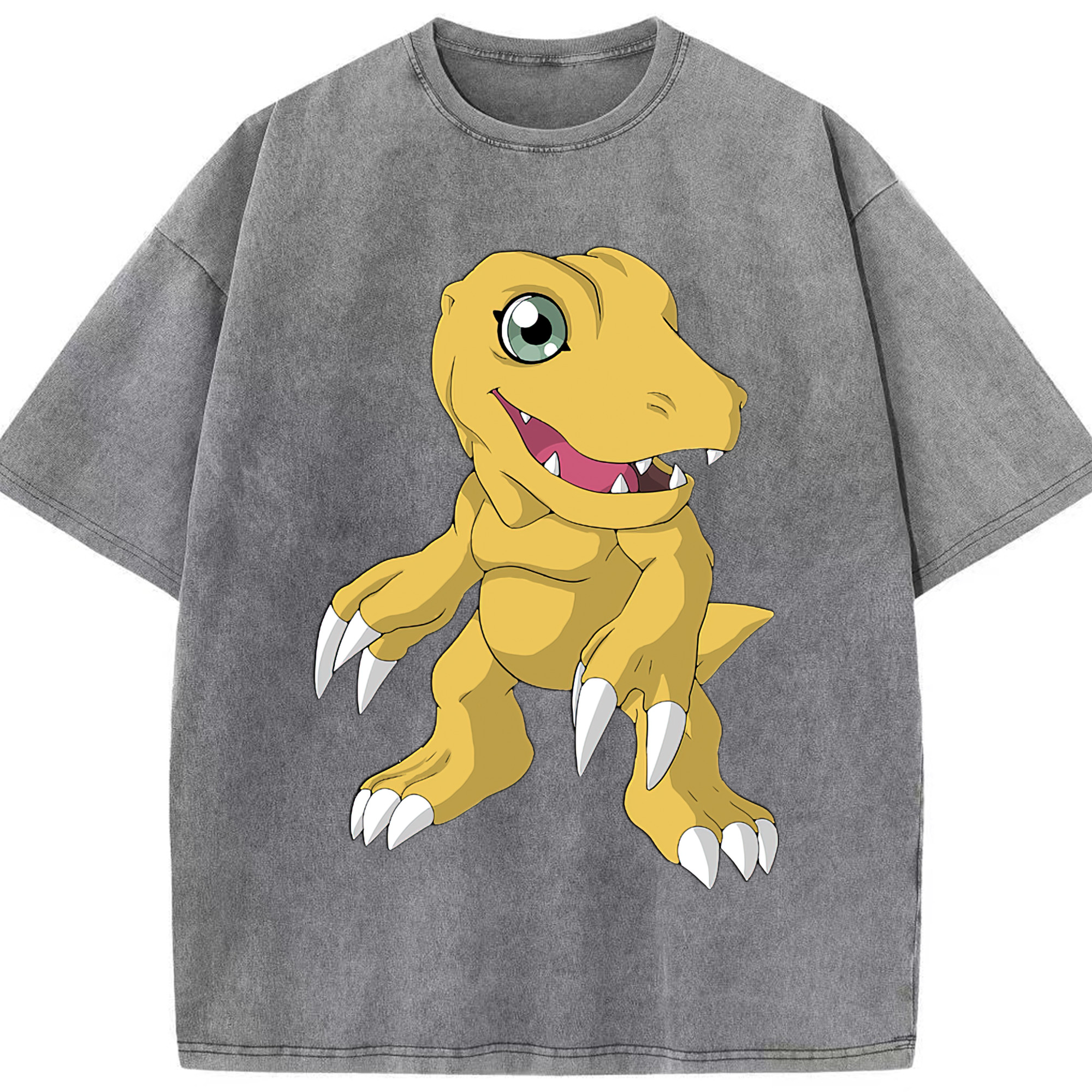 （画像用） Digimon デジタルモンスター/デジモン 綿100% ヴィンテージ風 半袖Tシャツ（フロントプリント）