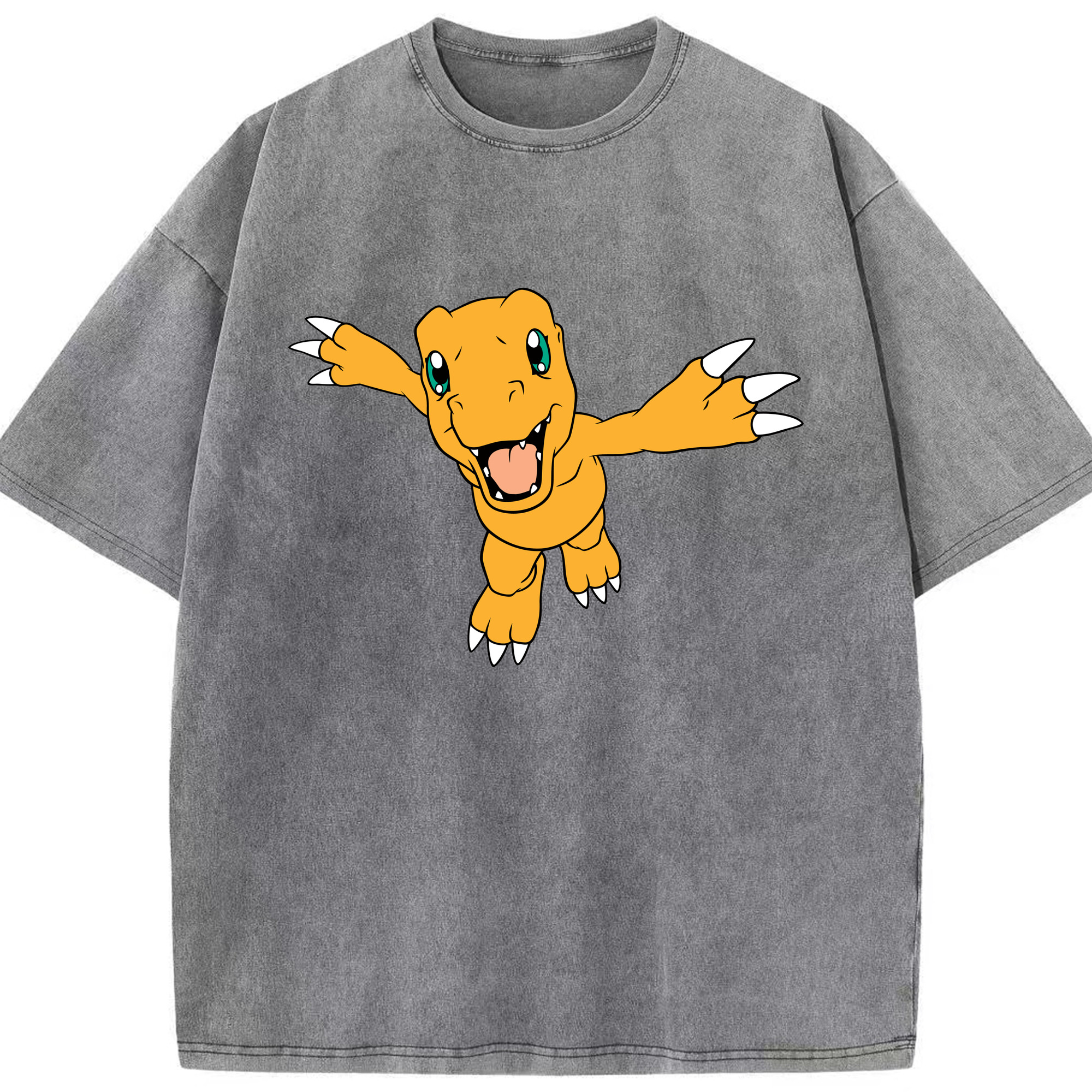 （画像用） Digimon デジタルモンスター/デジモン 綿100% ヴィンテージ風 半袖Tシャツ（フロントプリント）