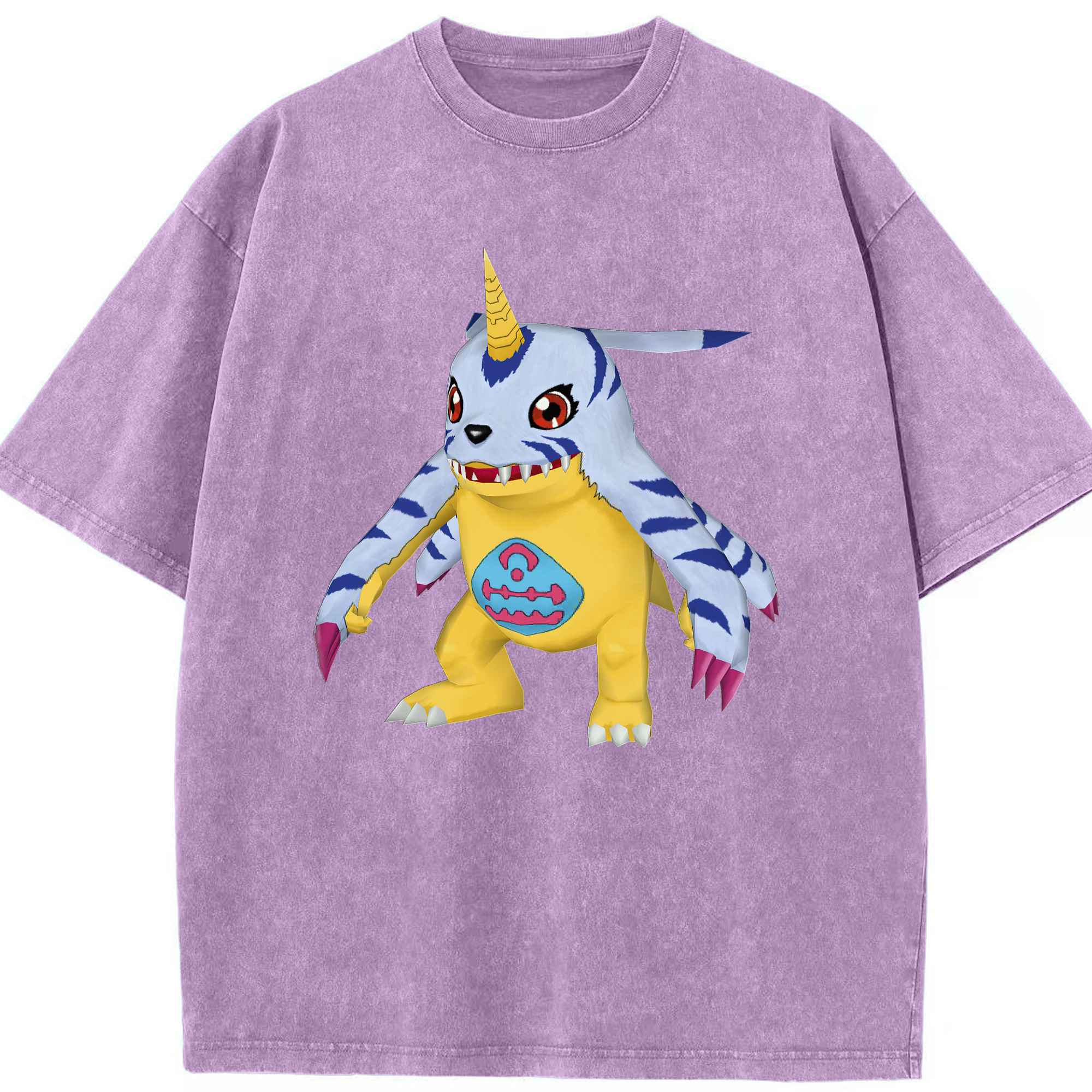 （画像用） Digimon デジタルモンスター/デジモン 綿100% ヴィンテージ風 半袖Tシャツ（フロントプリント）