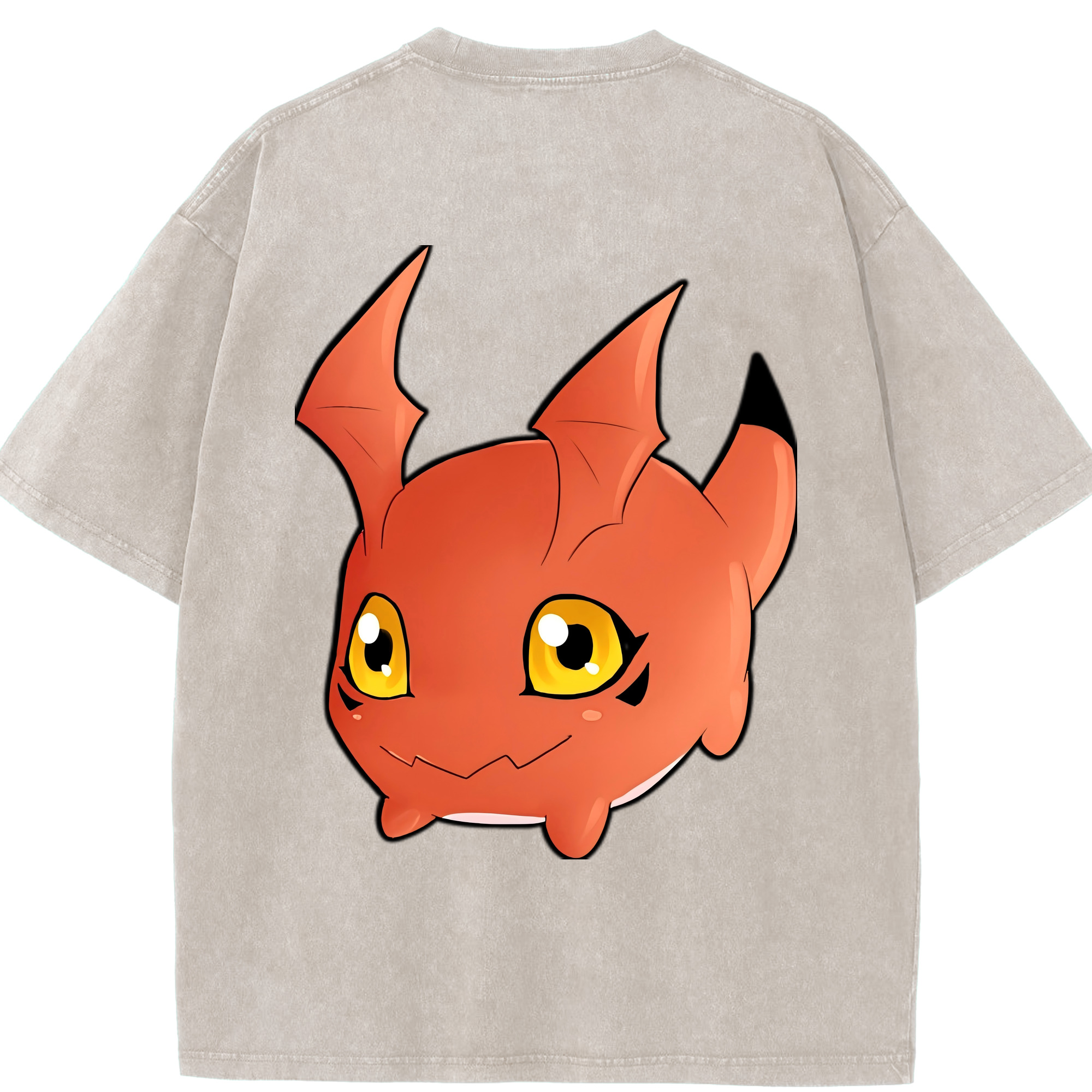 （画像用） Digimon デジタルモンスター/デジモン 綿100% ヴィンテージ風 半袖Tシャツ（背面プリント）