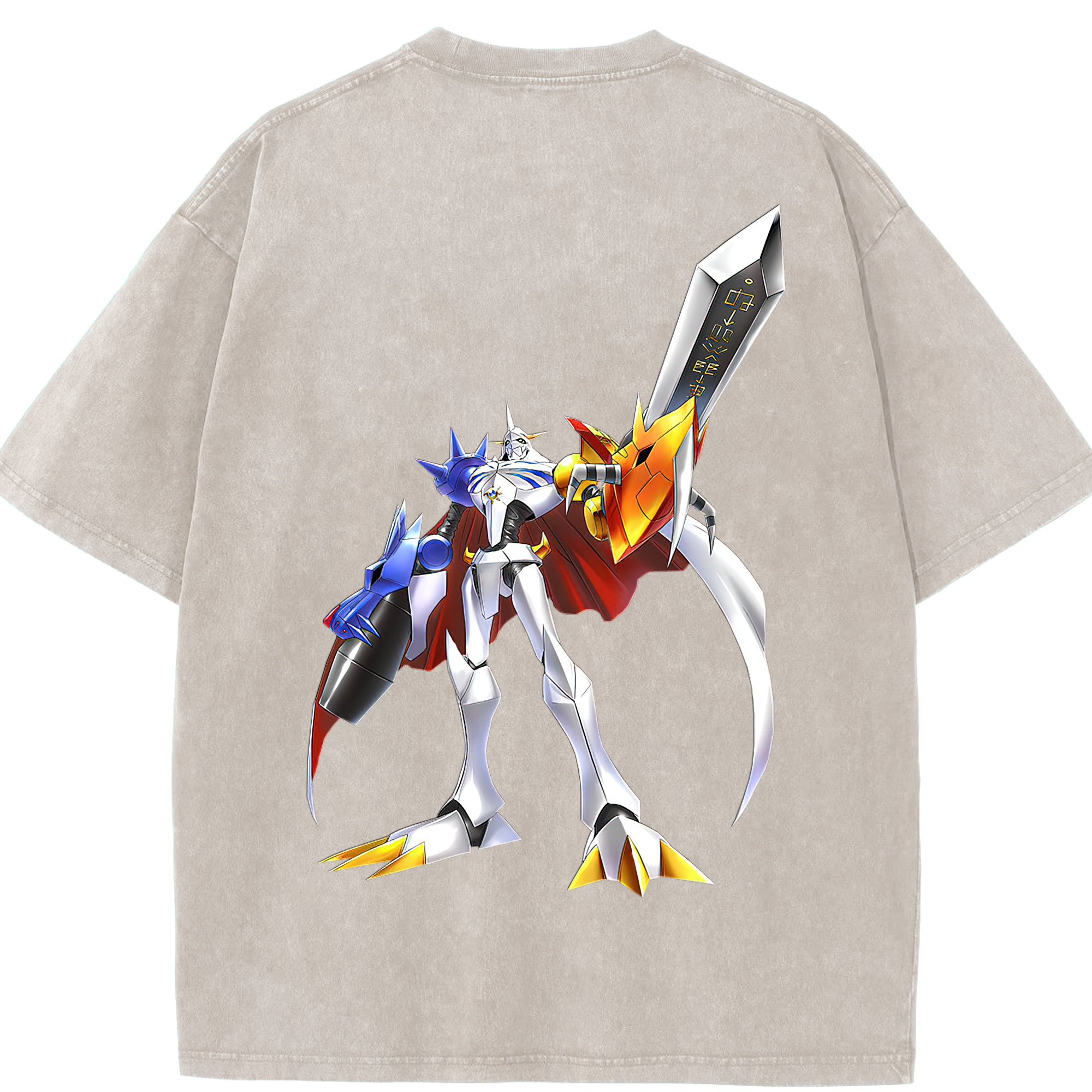 （画像用） Digimon デジタルモンスター/デジモン 綿100% ヴィンテージ風 半袖Tシャツ（背面プリント）