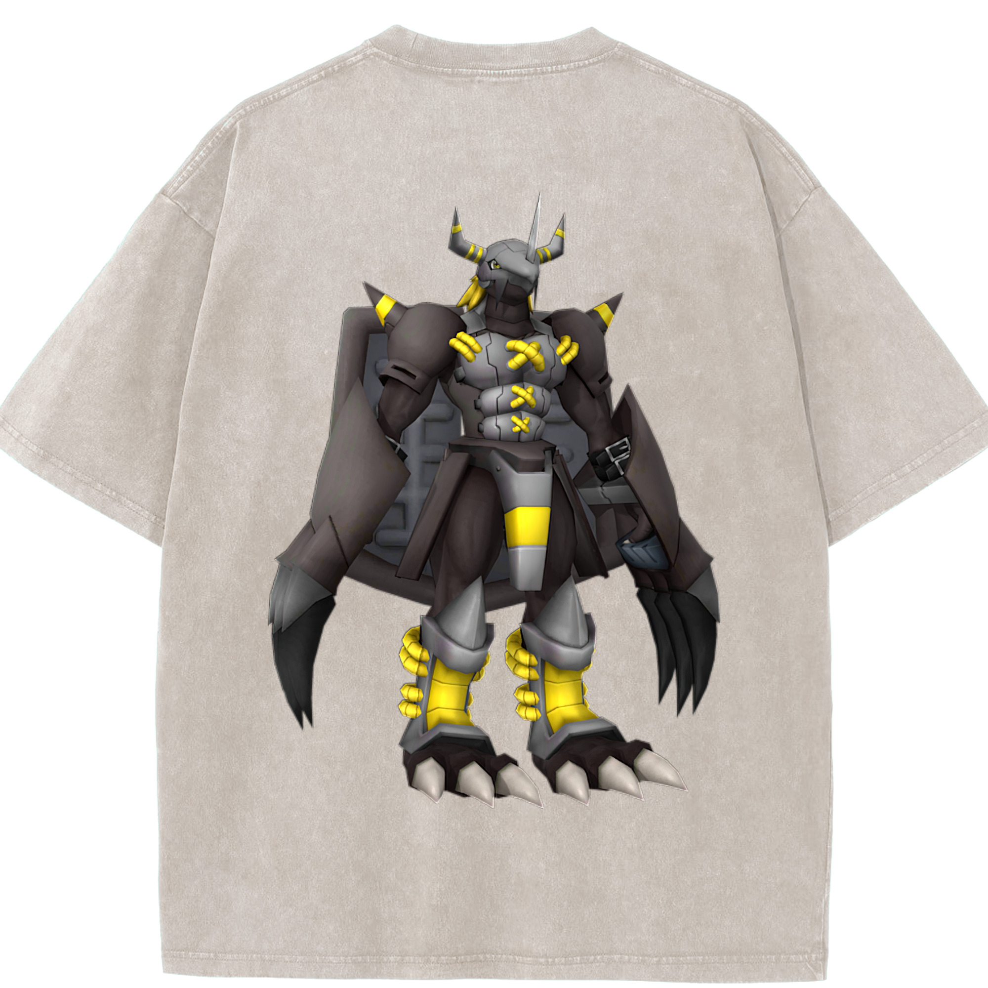（画像用） Digimon デジタルモンスター/デジモン 綿100% ヴィンテージ風 半袖Tシャツ（背面プリント）