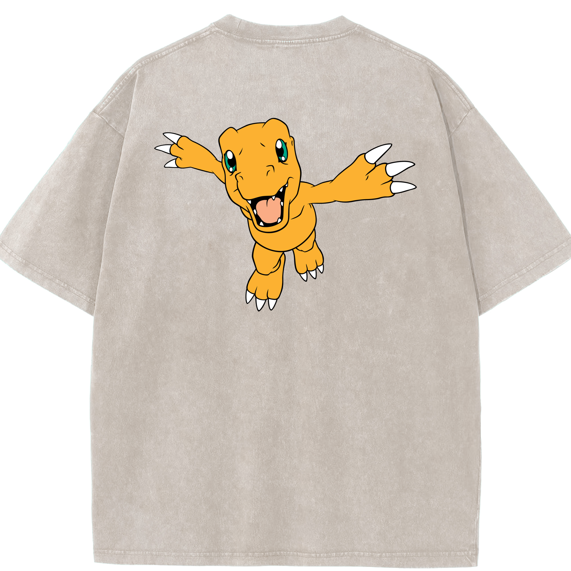 （画像用） Digimon デジタルモンスター/デジモン 綿100% ヴィンテージ風 半袖Tシャツ（背面プリント）