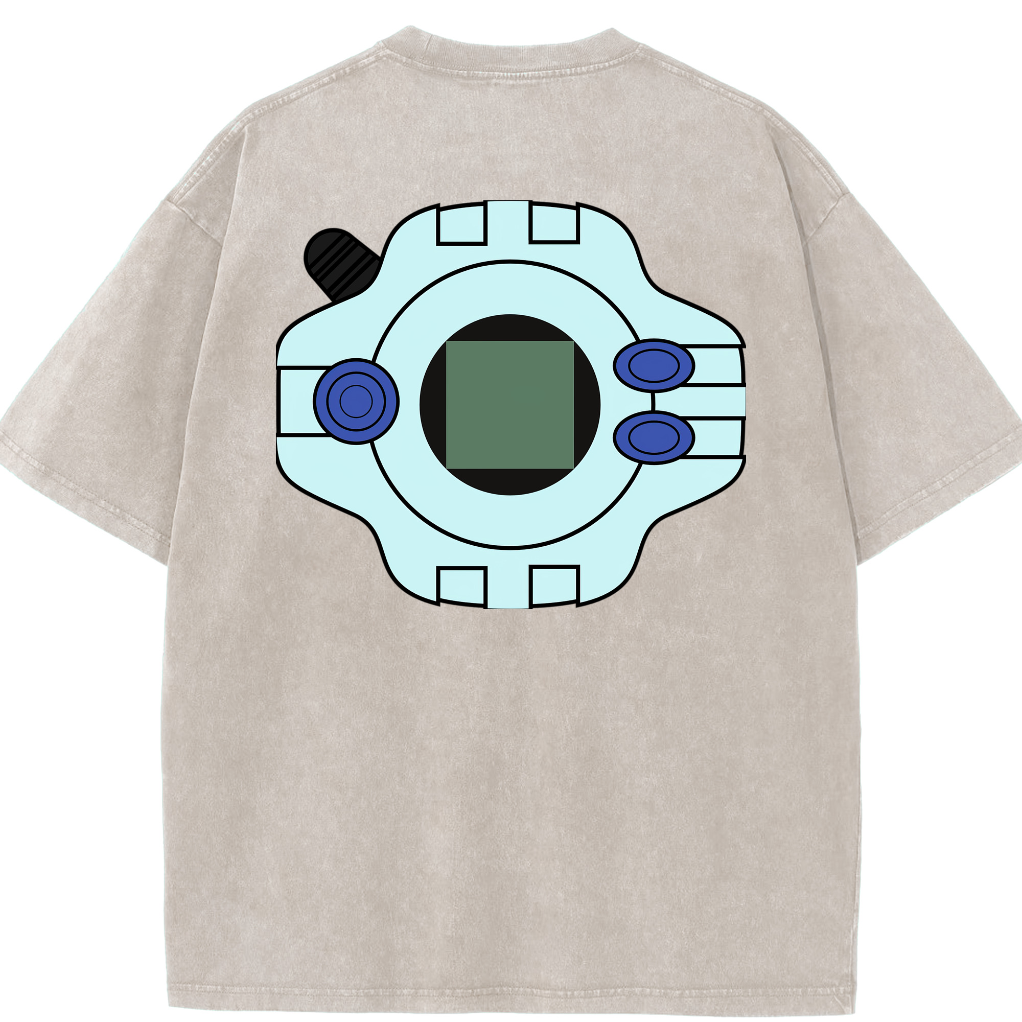 （画像用） Digimon デジタルモンスター/デジモン 綿100% ヴィンテージ風 半袖Tシャツ（背面プリント）