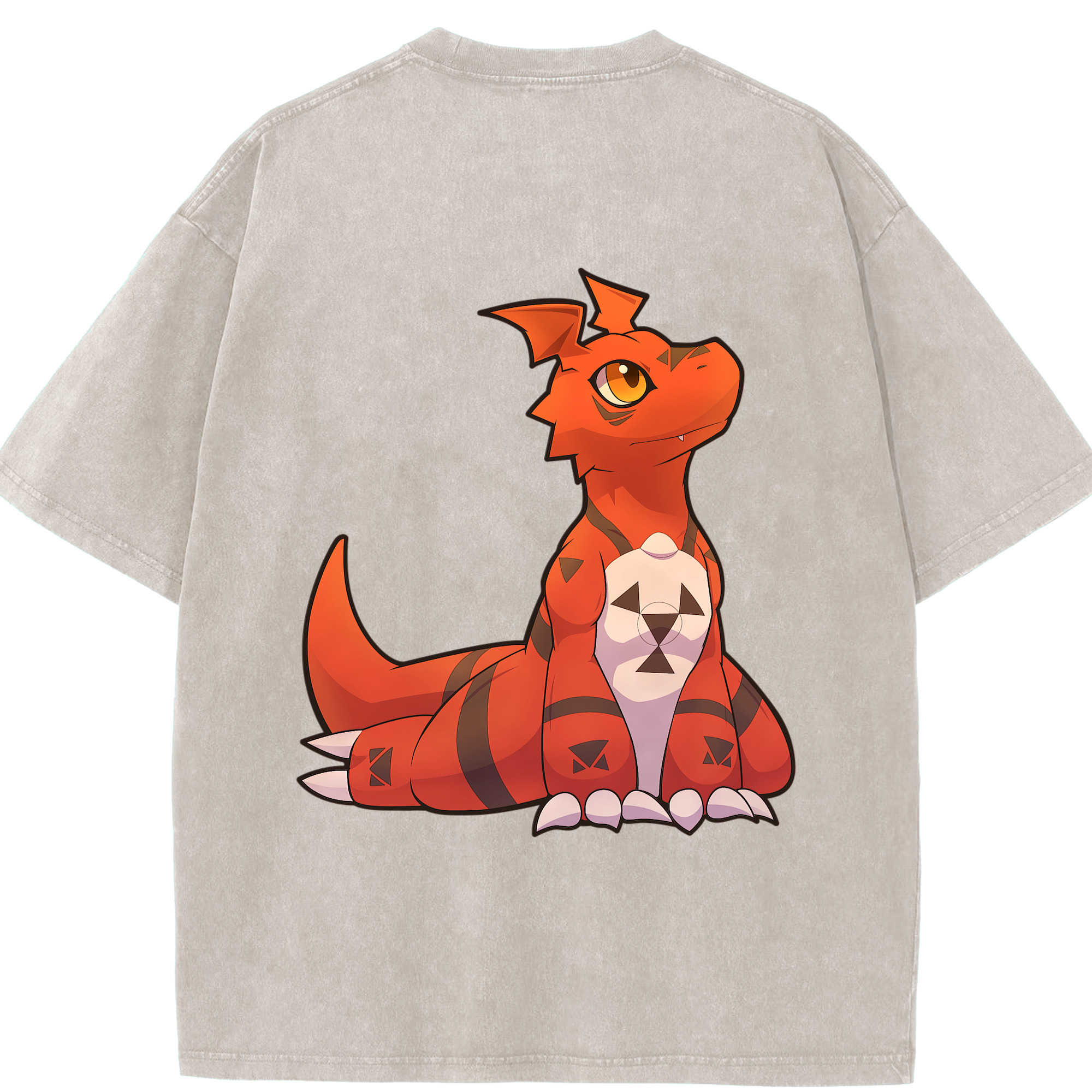 （画像用） Digimon デジタルモンスター/デジモン 綿100% ヴィンテージ風 半袖Tシャツ（背面プリント）
