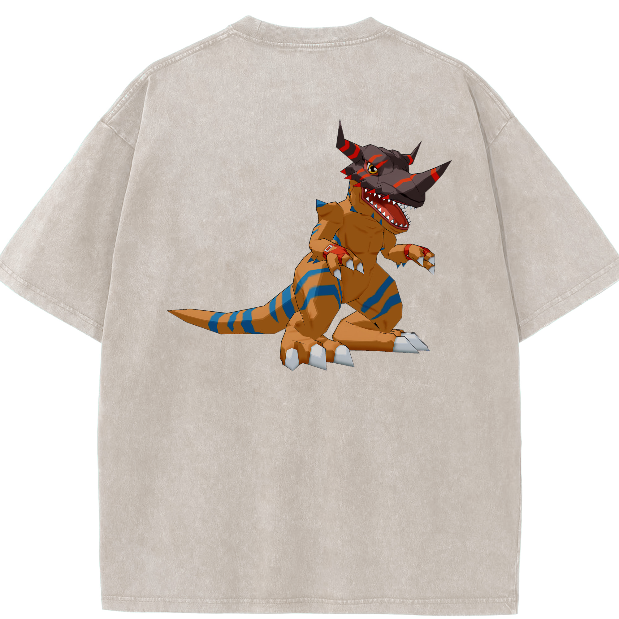 （画像用） Digimon デジタルモンスター/デジモン 綿100% ヴィンテージ風 半袖Tシャツ（背面プリント）