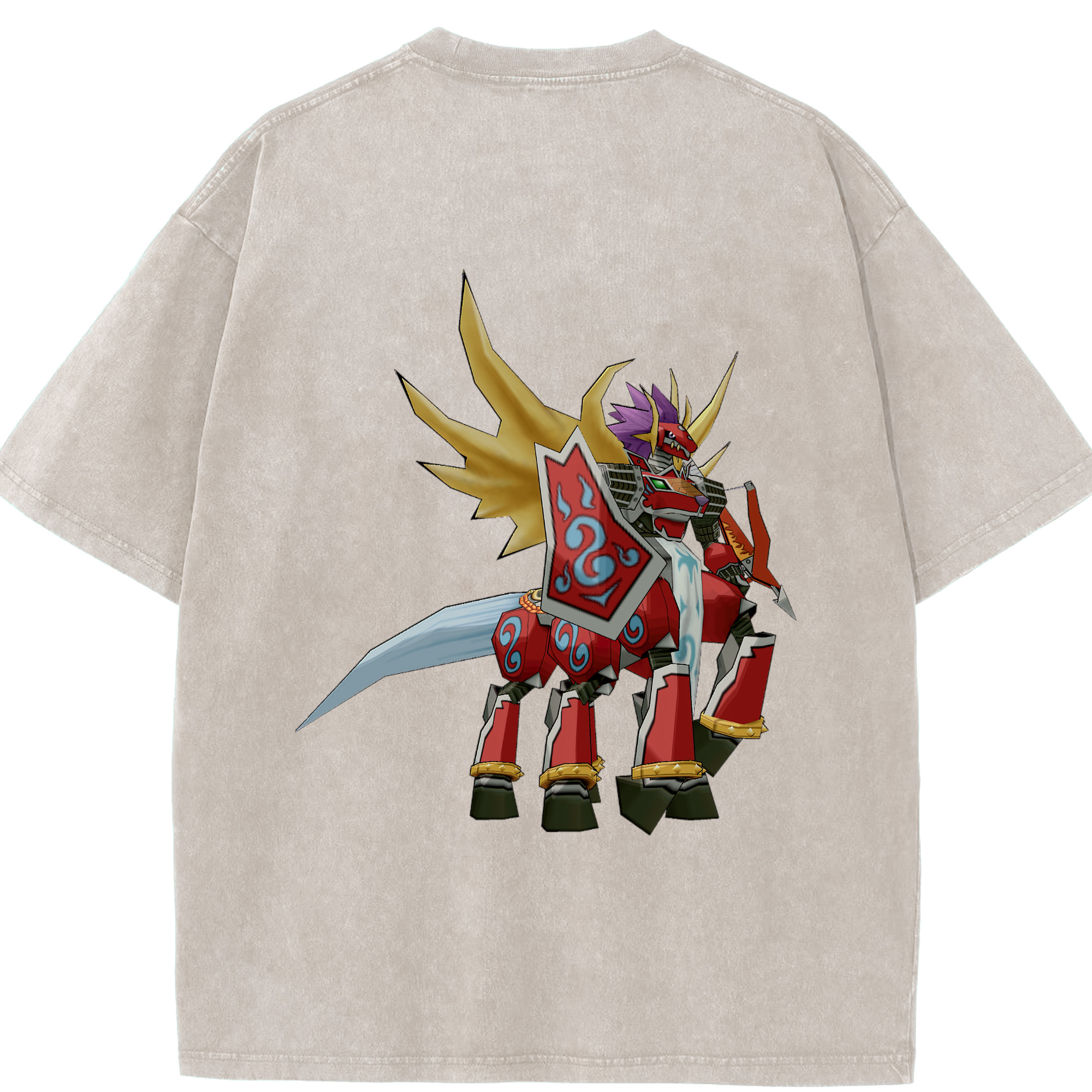 （画像用） Digimon デジタルモンスター/デジモン 綿100% ヴィンテージ風 半袖Tシャツ（背面プリント）