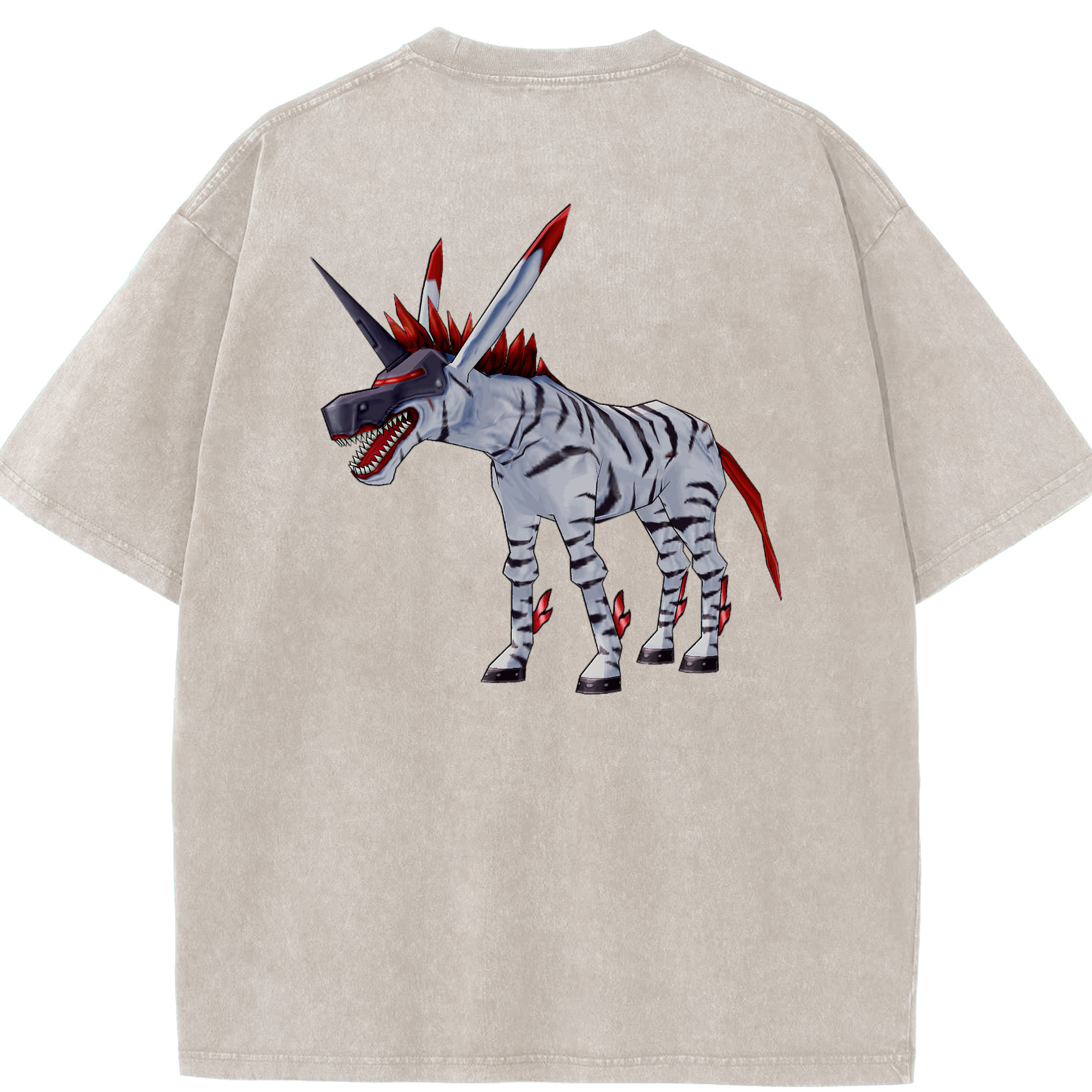 （画像用） Digimon デジタルモンスター/デジモン 綿100% ヴィンテージ風 半袖Tシャツ（背面プリント）