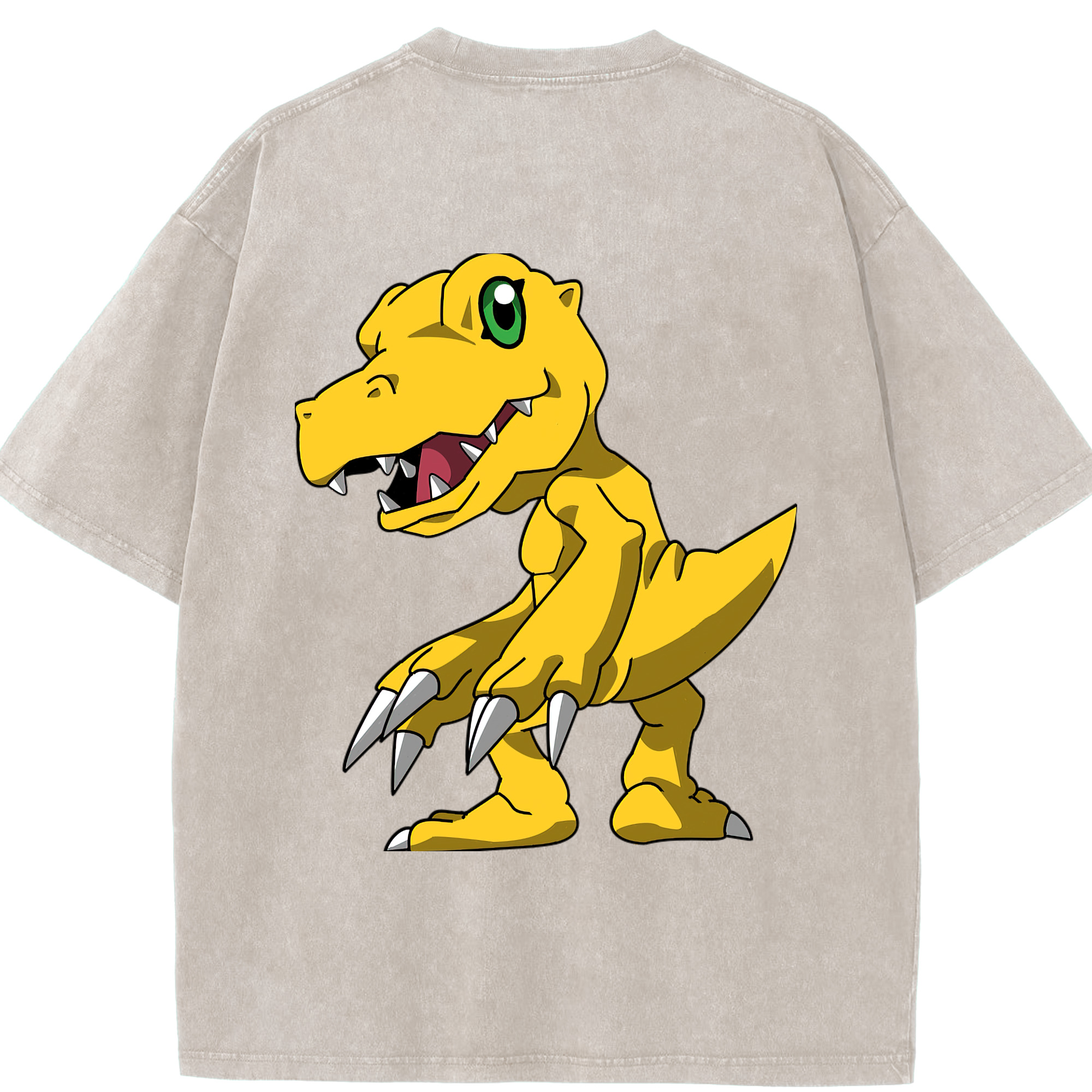 （画像用） Digimon デジタルモンスター/デジモン 綿100% ヴィンテージ風 半袖Tシャツ（背面プリント）