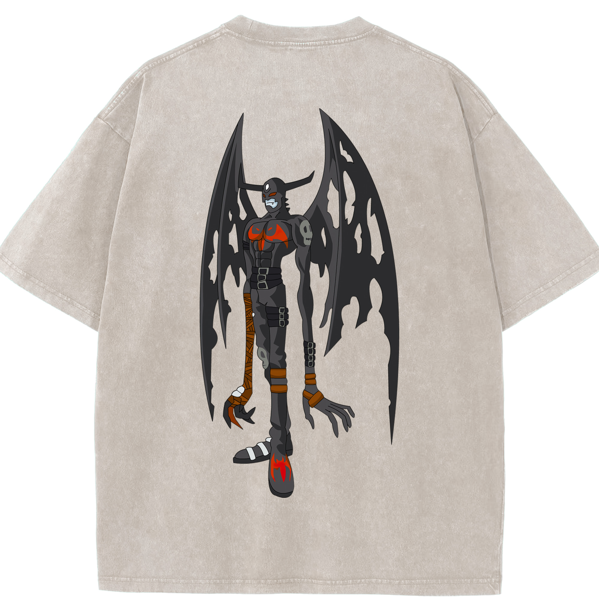 （画像用） Digimon デジタルモンスター/デジモン 綿100% ヴィンテージ風 半袖Tシャツ（背面プリント）