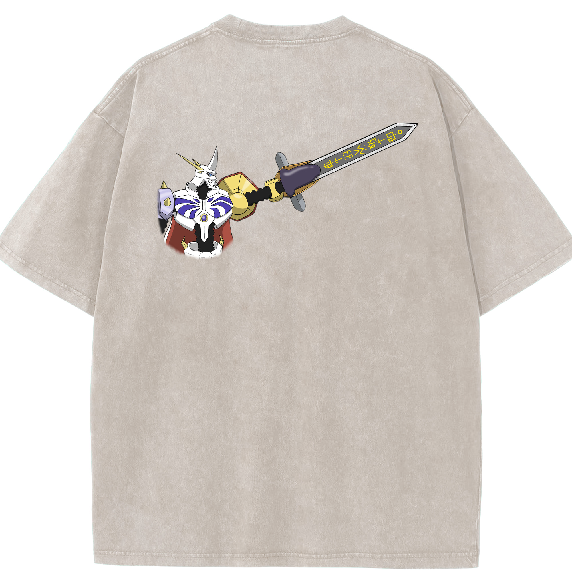 （画像用） Digimon デジタルモンスター/デジモン 綿100% ヴィンテージ風 半袖Tシャツ（背面プリント）