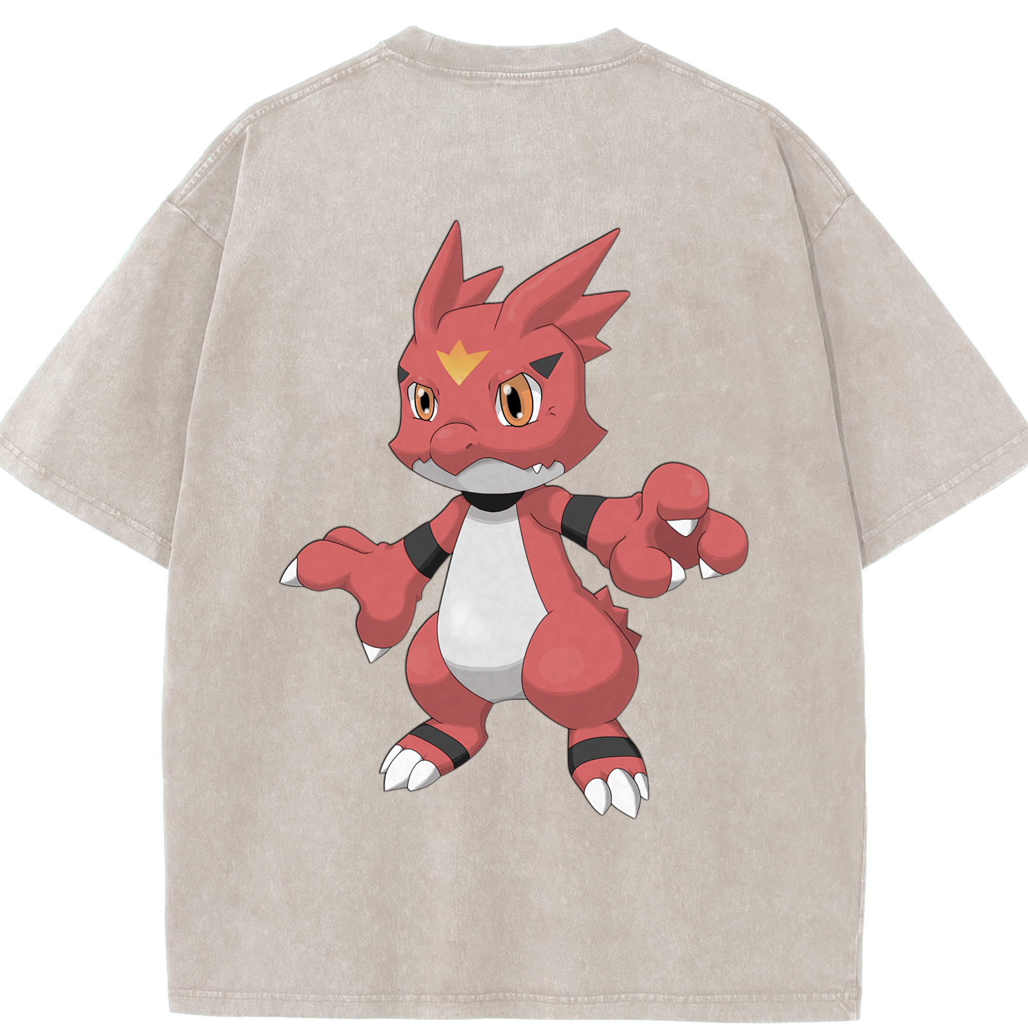 （画像用） Digimon デジタルモンスター/デジモン 綿100% ヴィンテージ風 半袖Tシャツ（背面プリント）