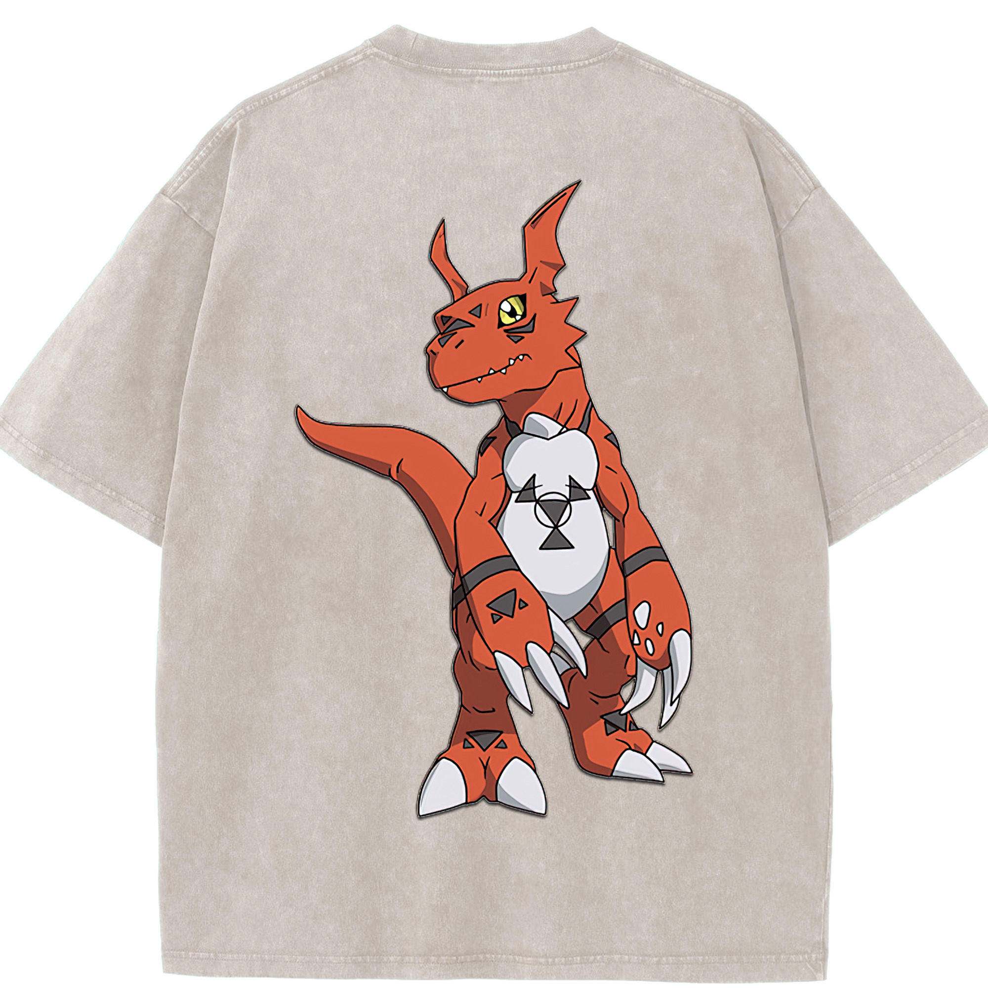（画像用） Digimon デジタルモンスター/デジモン 綿100% ヴィンテージ風 半袖Tシャツ（背面プリント）