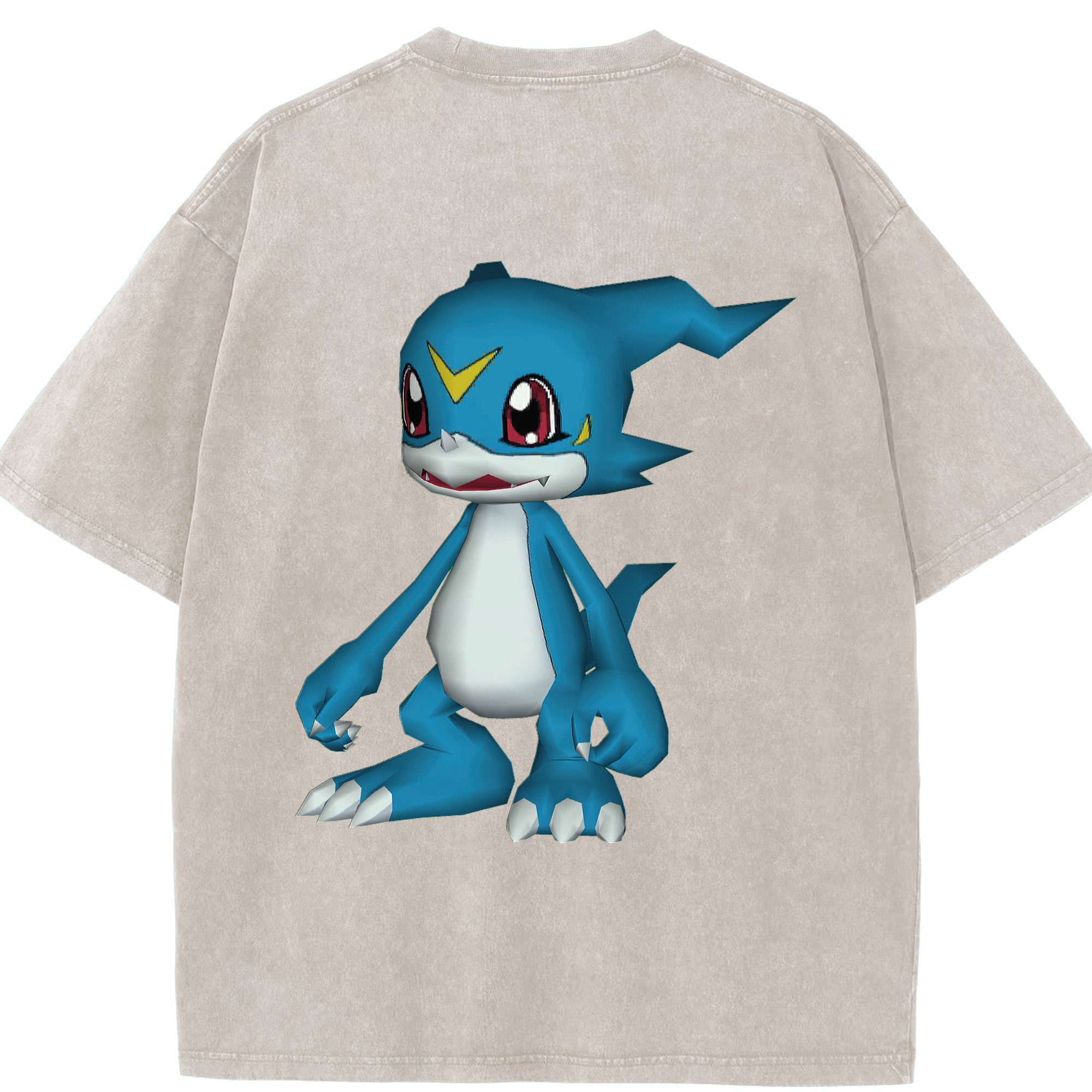 （画像用） Digimon デジタルモンスター/デジモン 綿100% ヴィンテージ風 半袖Tシャツ（背面プリント）