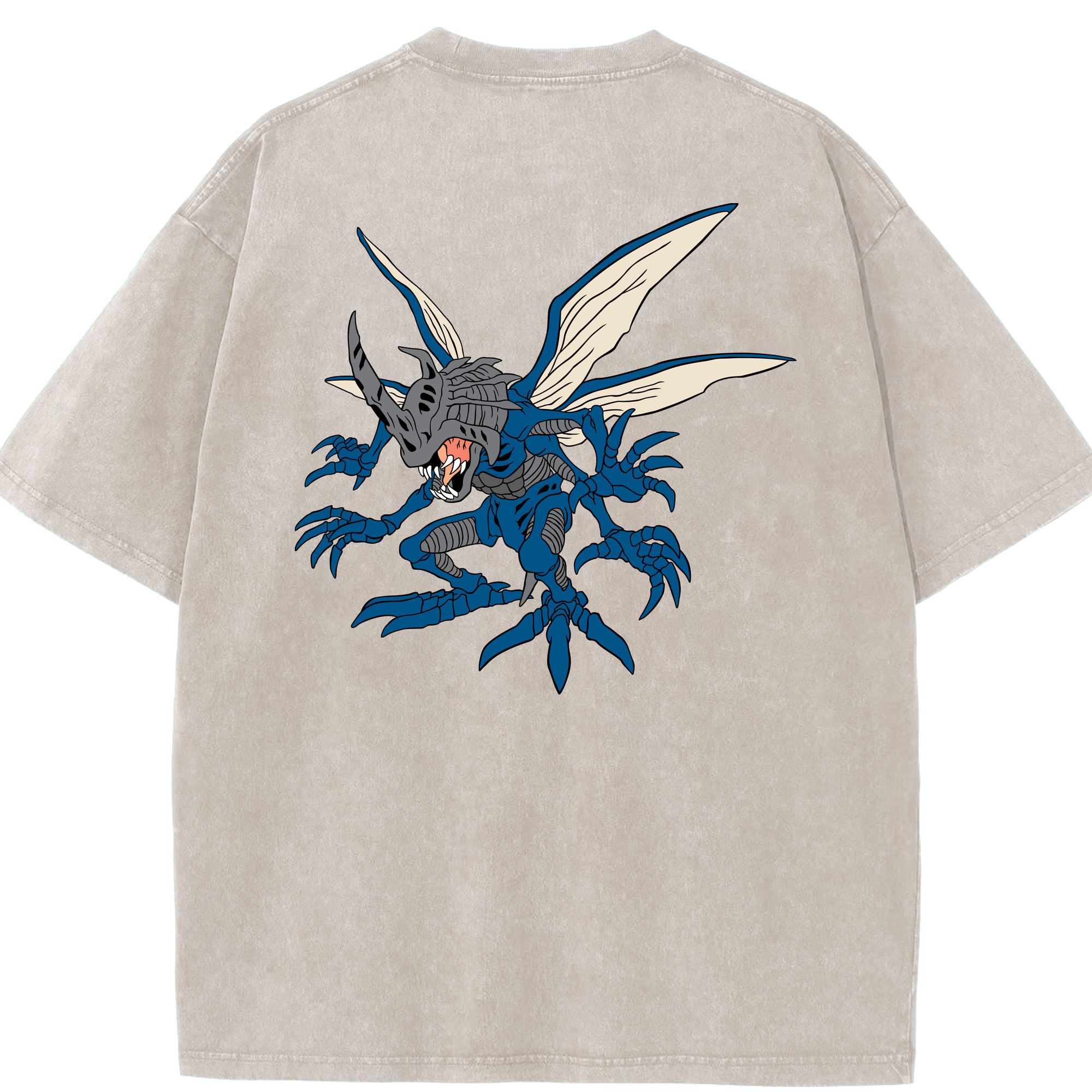 （画像用） Digimon デジタルモンスター/デジモン 綿100% ヴィンテージ風 半袖Tシャツ（背面プリント）