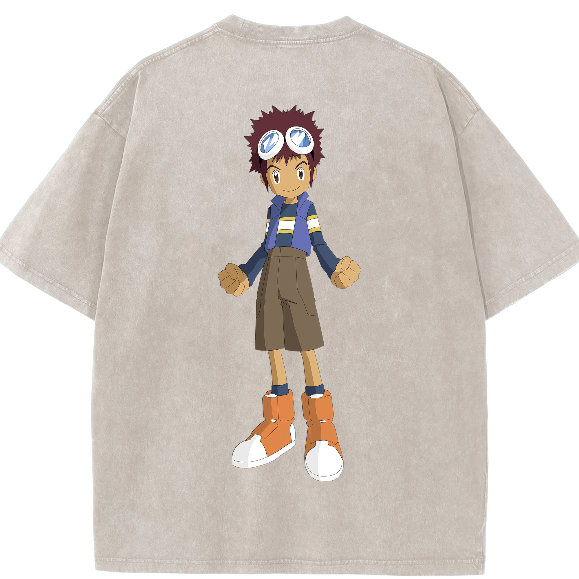 （画像用） Digimon デジタルモンスター/デジモン 綿100% ヴィンテージ風 半袖Tシャツ（背面プリント）