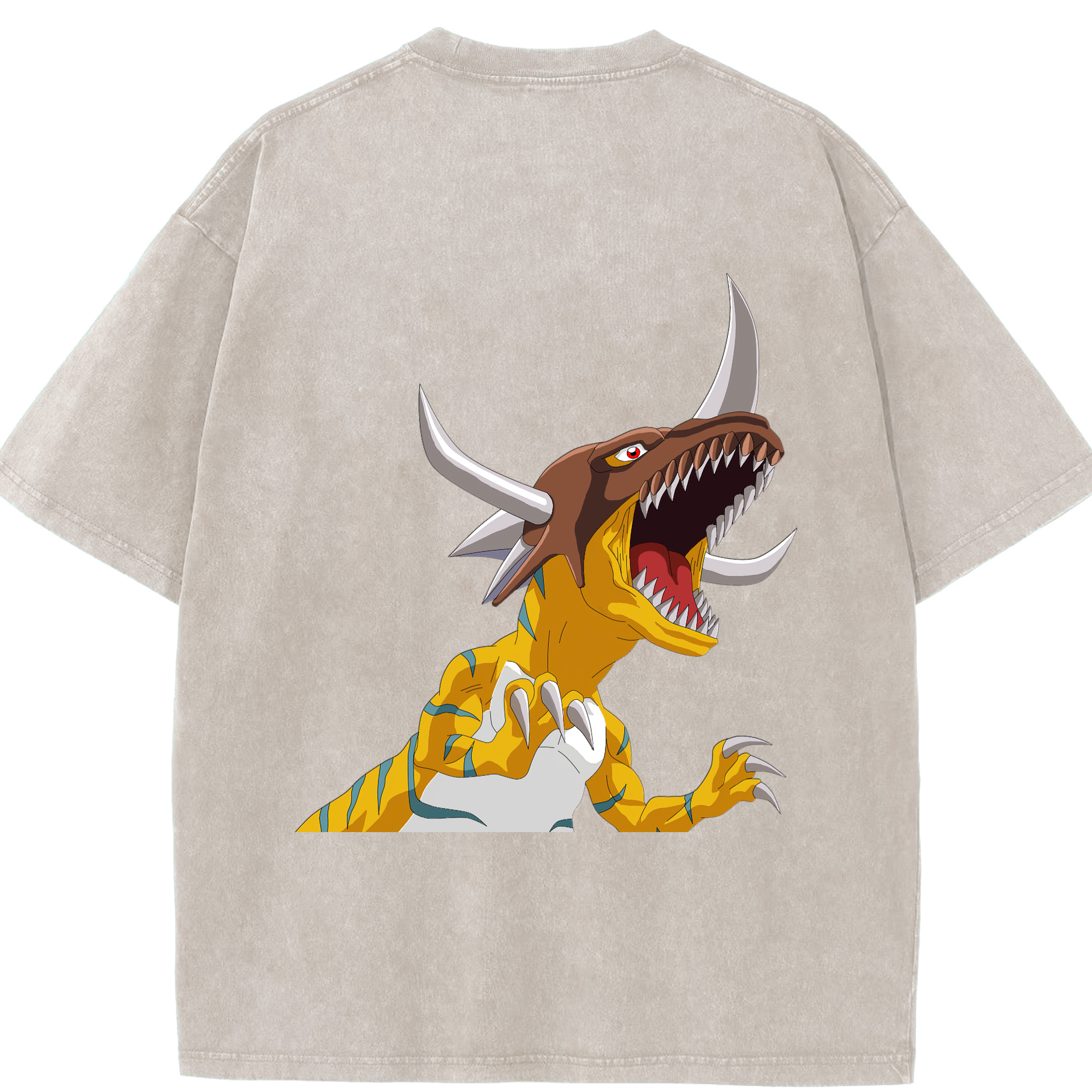（画像用） Digimon デジタルモンスター/デジモン 綿100% ヴィンテージ風 半袖Tシャツ（背面プリント）