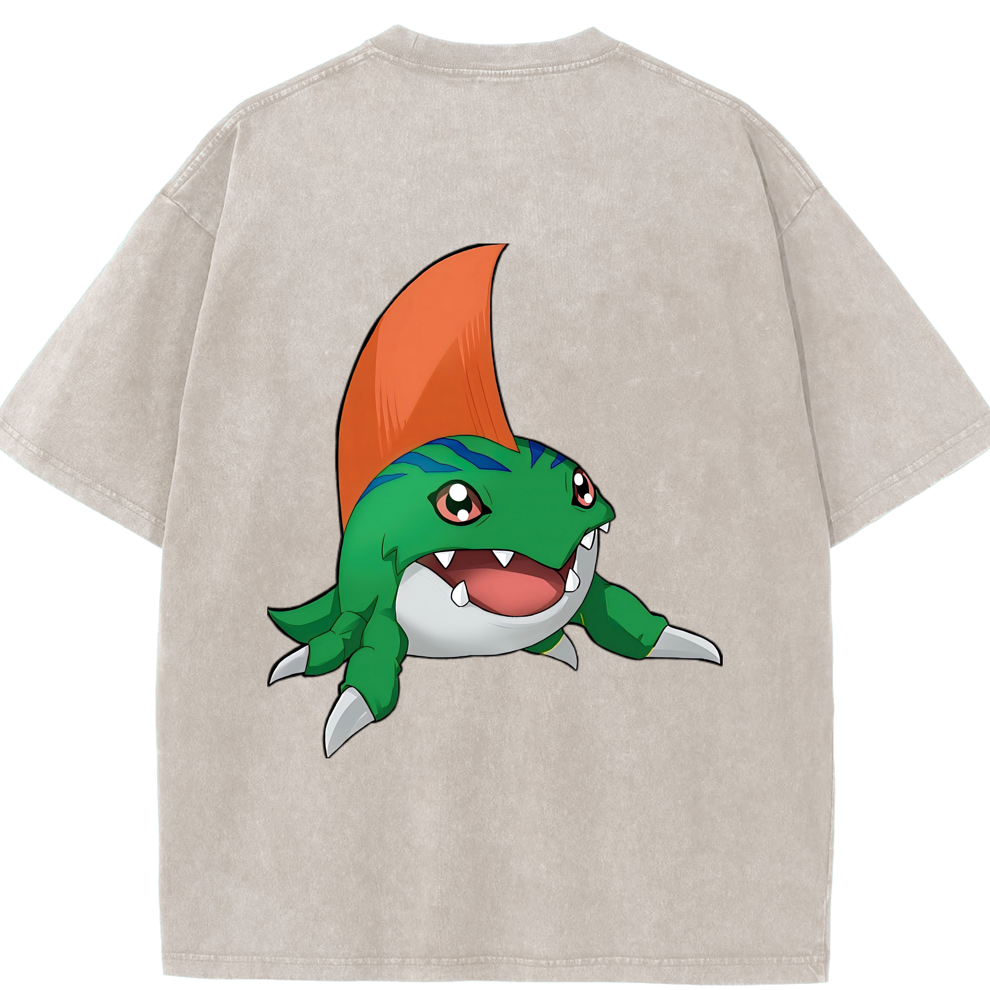（画像用） Digimon デジタルモンスター/デジモン 綿100% ヴィンテージ風 半袖Tシャツ（背面プリント）