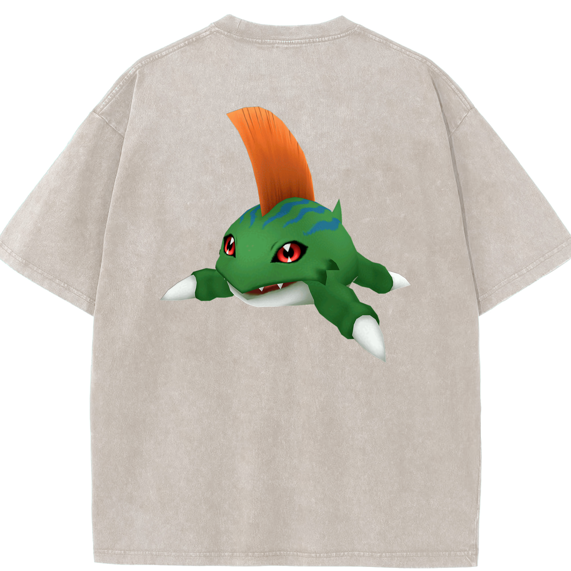 （画像用） Digimon デジタルモンスター/デジモン 綿100% ヴィンテージ風 半袖Tシャツ（背面プリント）