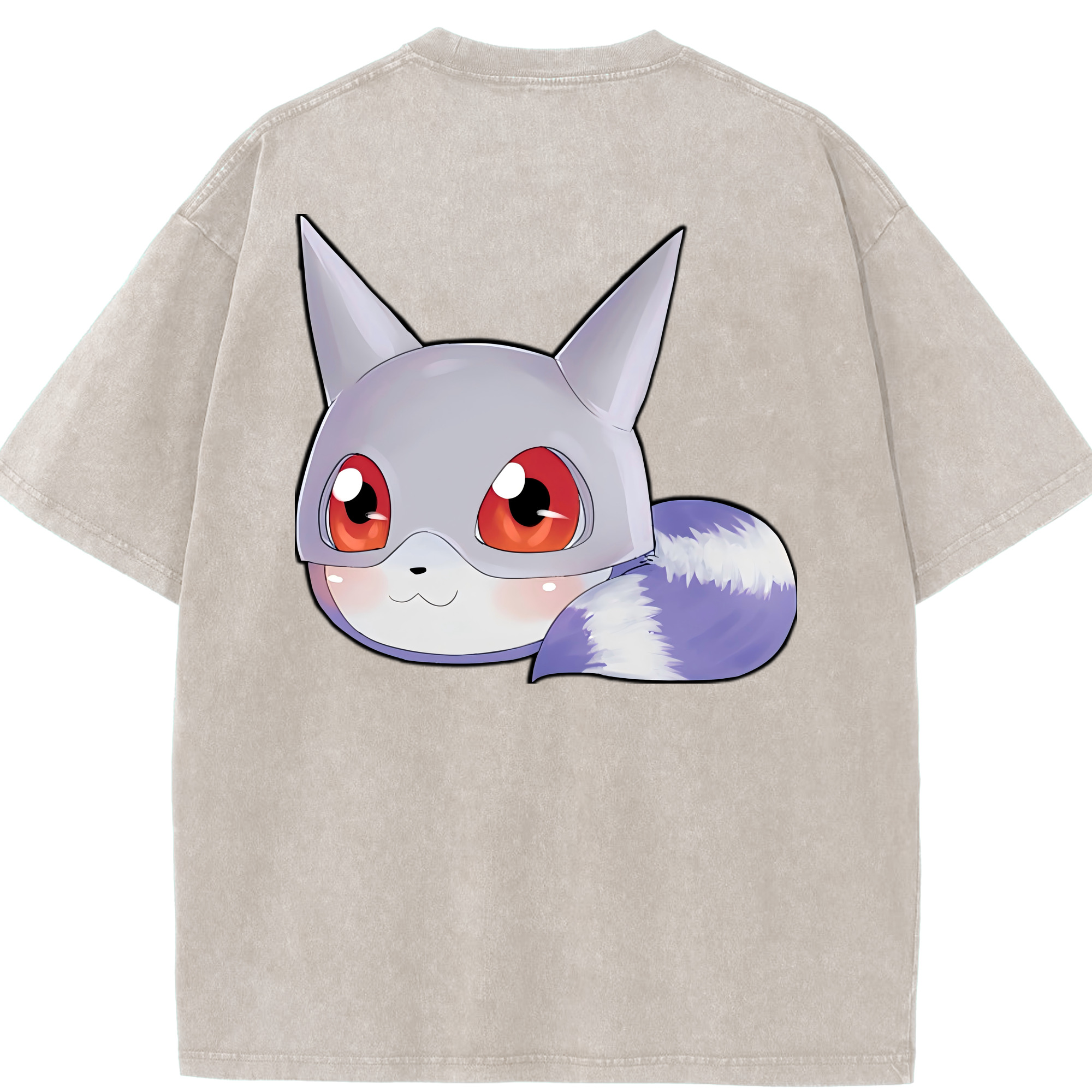 （画像用） Digimon デジタルモンスター/デジモン 綿100% ヴィンテージ風 半袖Tシャツ（背面プリント）