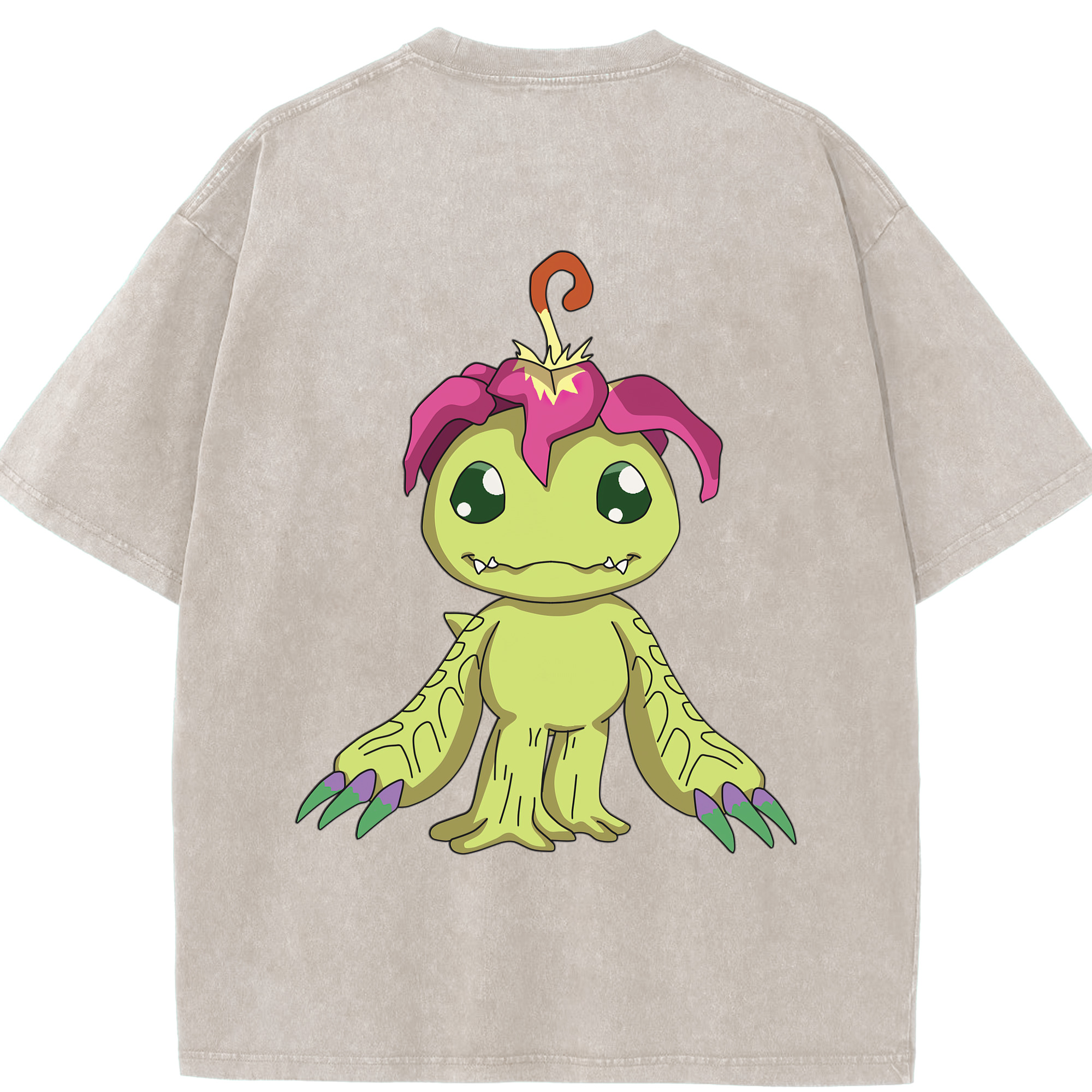（画像用） Digimon デジタルモンスター/デジモン 綿100% ヴィンテージ風 半袖Tシャツ（背面プリント）