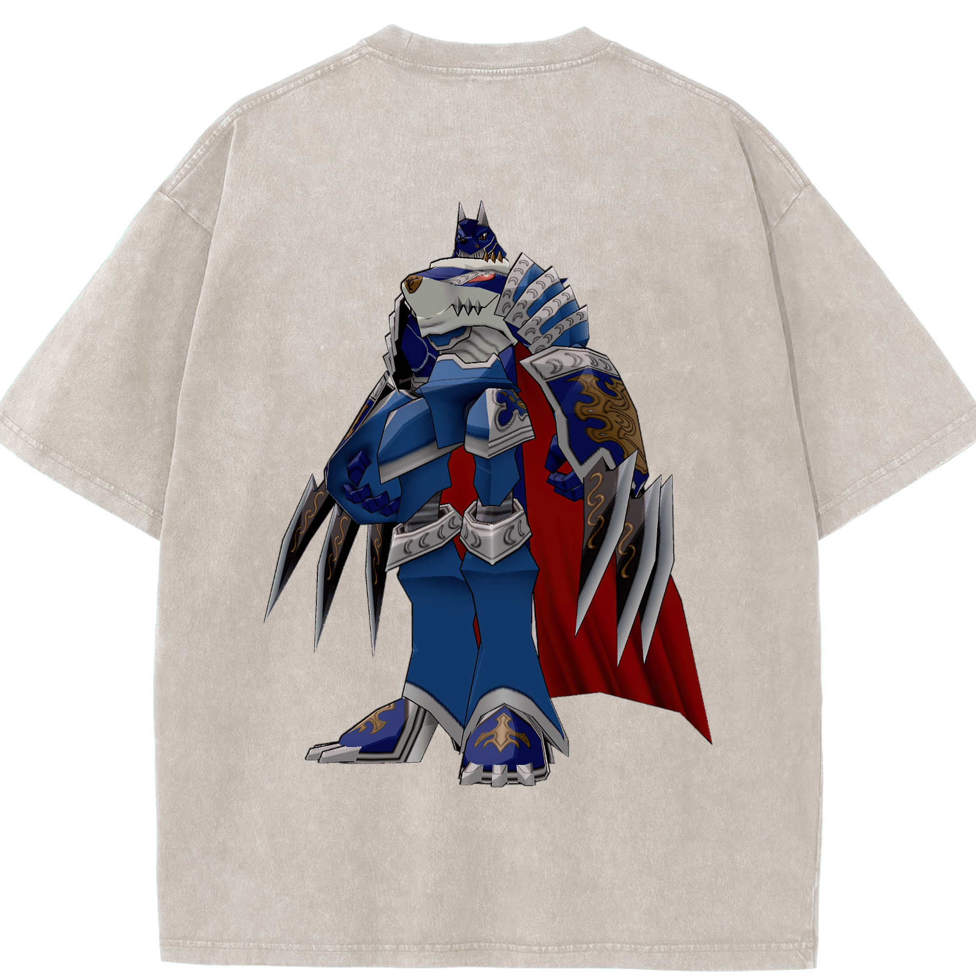 （画像用） Digimon デジタルモンスター/デジモン 綿100% ヴィンテージ風 半袖Tシャツ（背面プリント）
