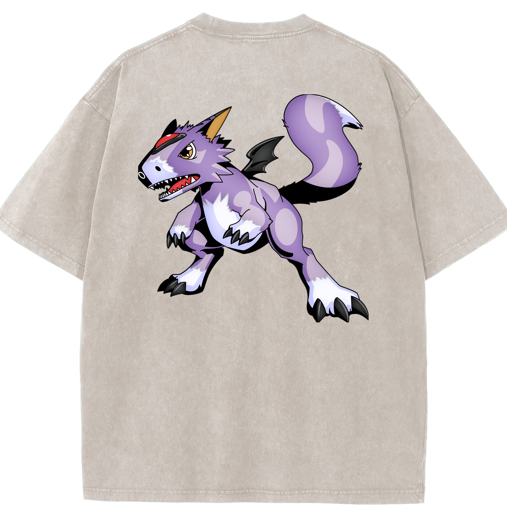（画像用） Digimon デジタルモンスター/デジモン 綿100% ヴィンテージ風 半袖Tシャツ（背面プリント）