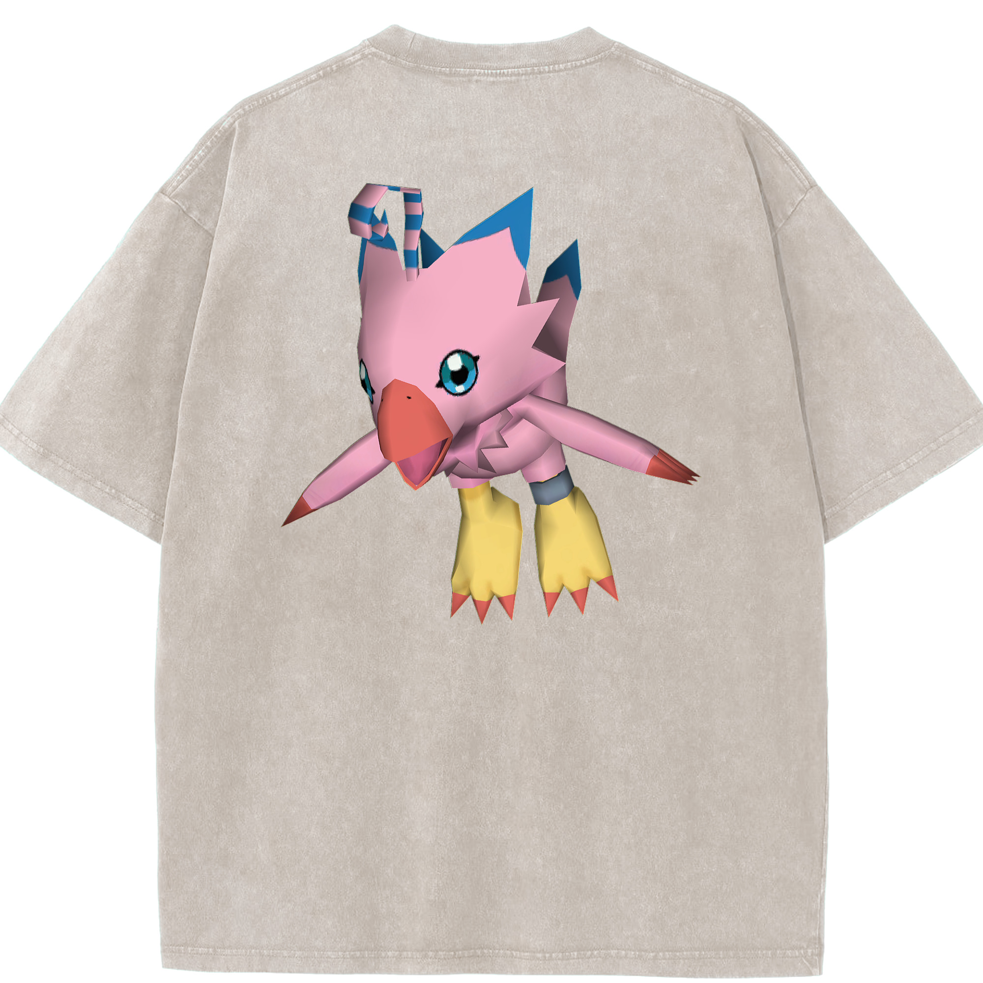 （画像用） Digimon デジタルモンスター/デジモン 綿100% ヴィンテージ風 半袖Tシャツ（背面プリント）