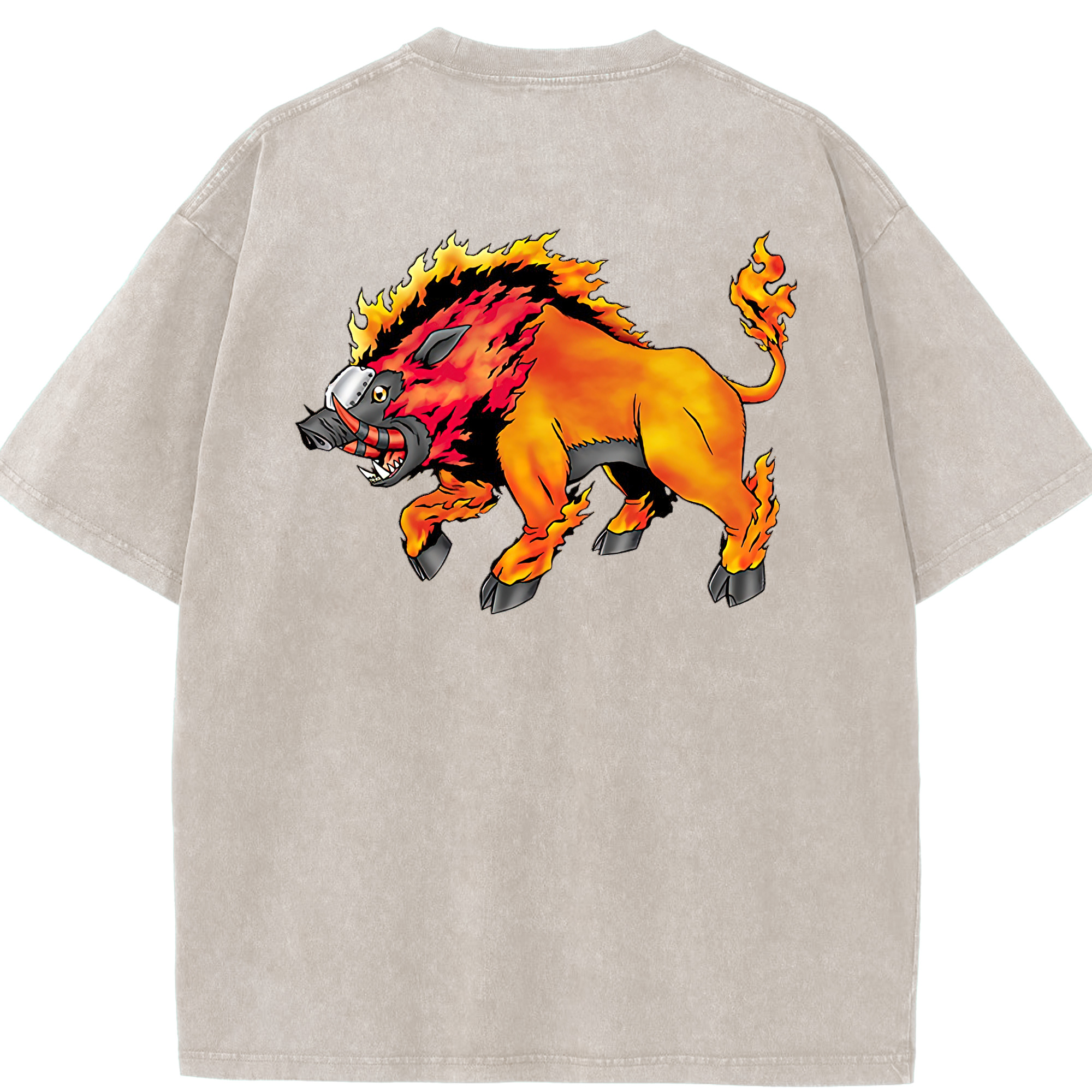 （画像用） Digimon デジタルモンスター/デジモン 綿100% ヴィンテージ風 半袖Tシャツ（背面プリント）