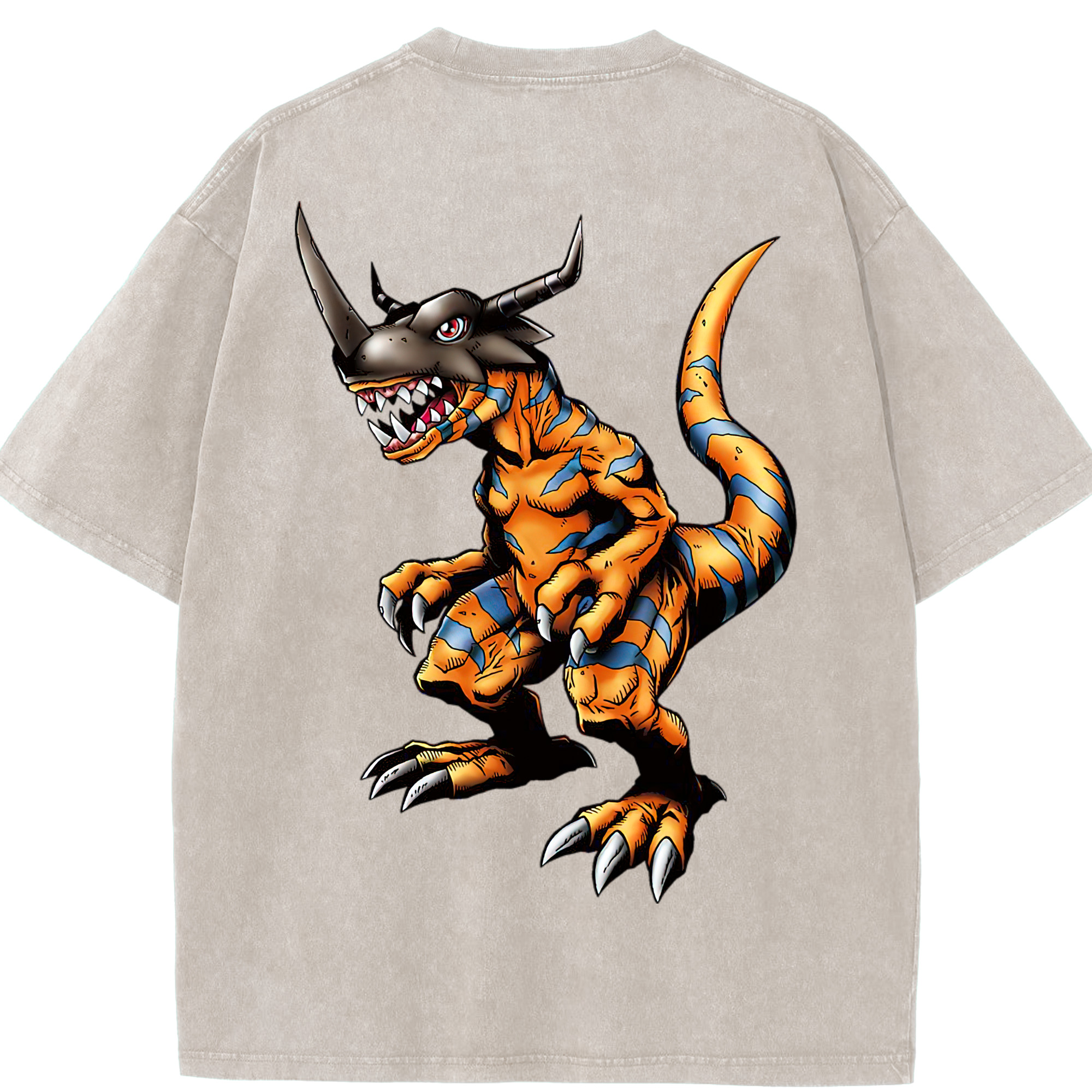 （画像用） Digimon デジタルモンスター/デジモン 綿100% ヴィンテージ風 半袖Tシャツ（背面プリント）