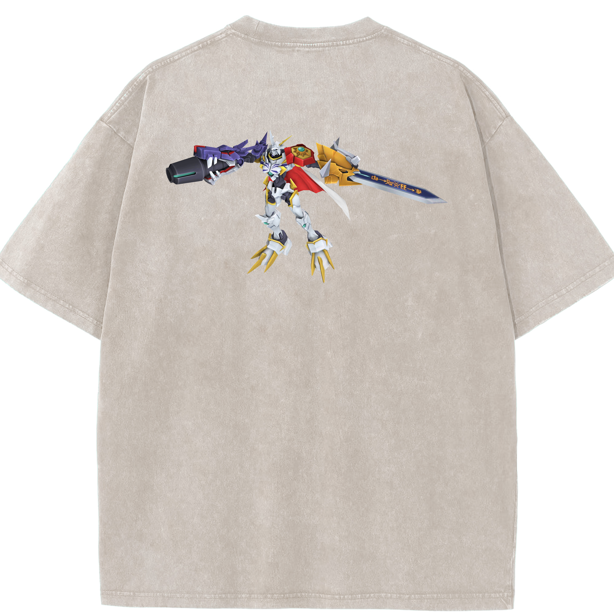 （画像用） Digimon デジタルモンスター/デジモン 綿100% ヴィンテージ風 半袖Tシャツ（背面プリント）