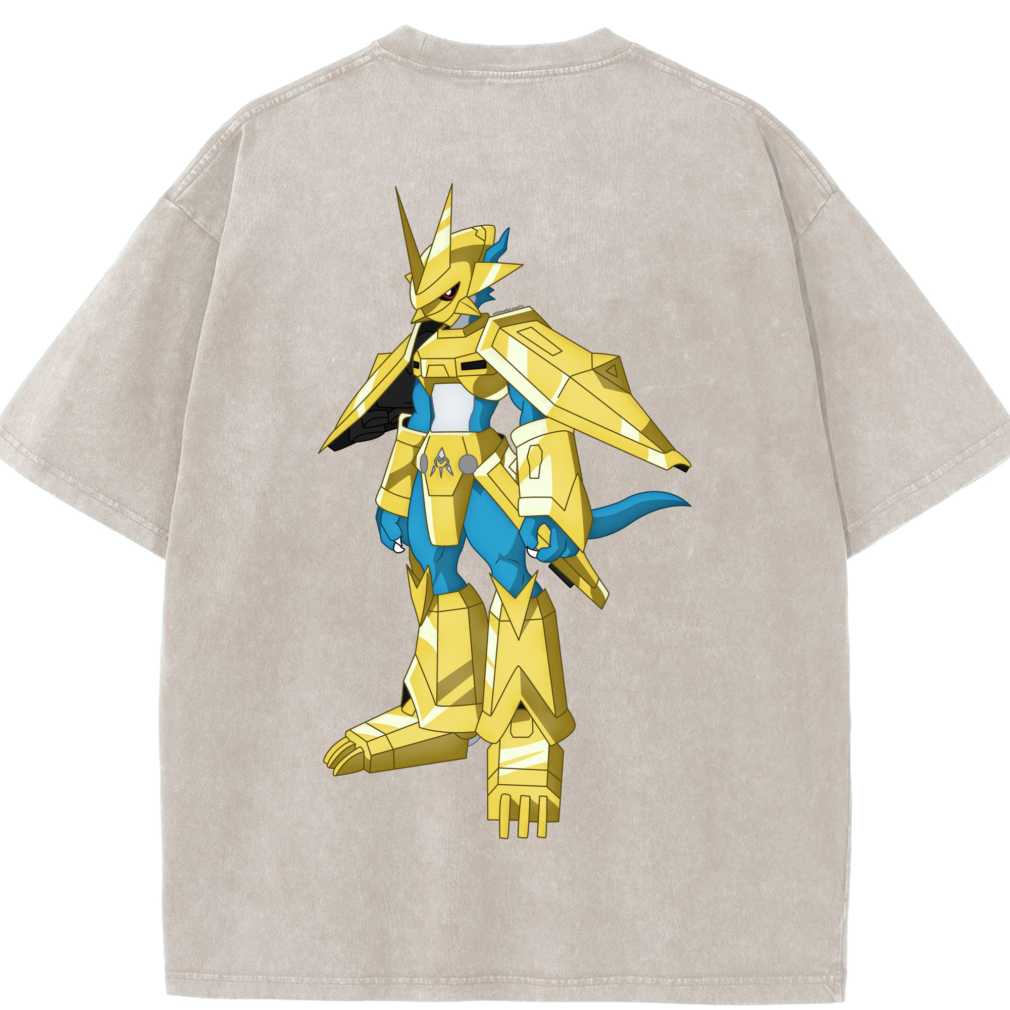 （画像用） Digimon デジタルモンスター/デジモン 綿100% ヴィンテージ風 半袖Tシャツ（背面プリント）