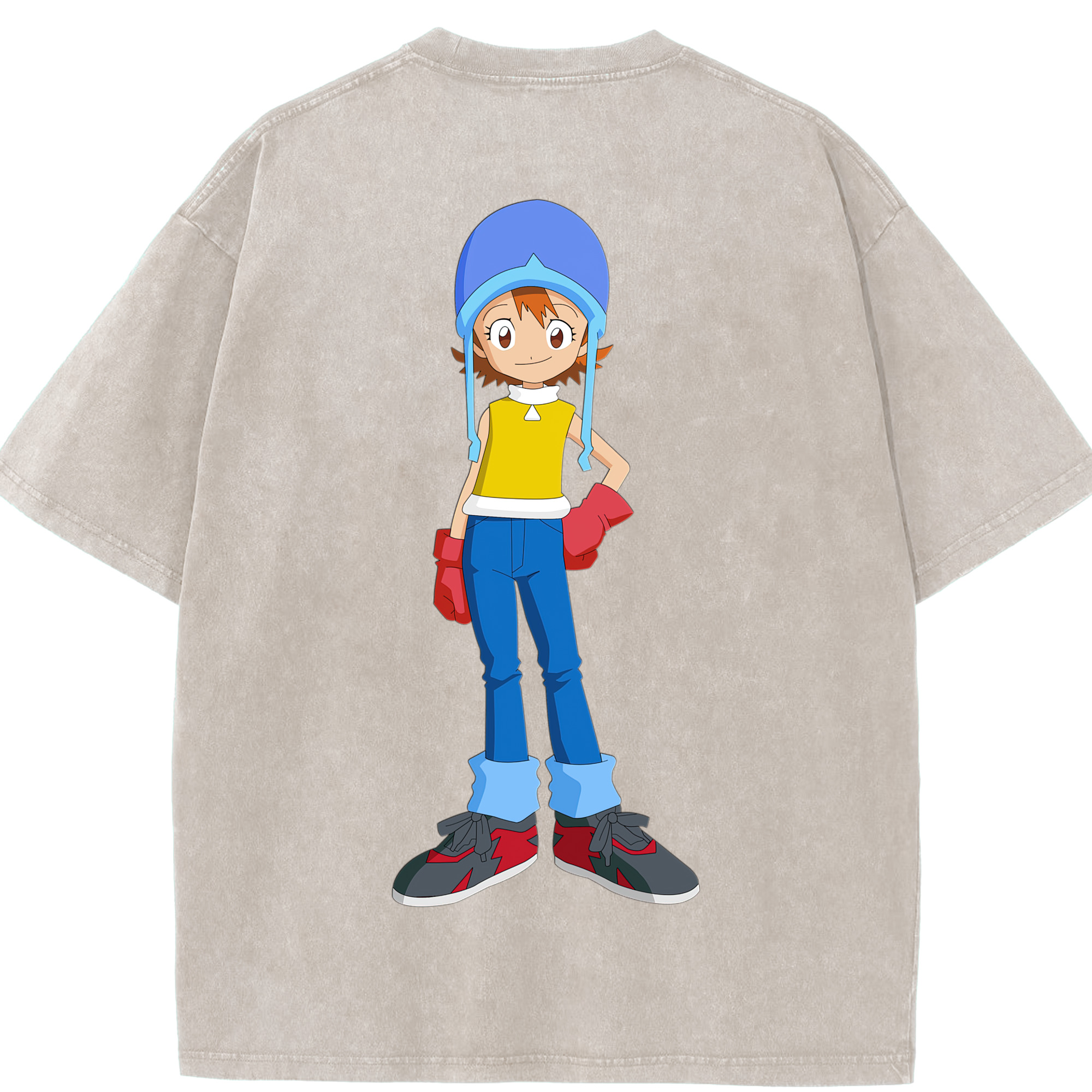 （画像用） Digimon デジタルモンスター/デジモン 綿100% ヴィンテージ風 半袖Tシャツ（背面プリント）