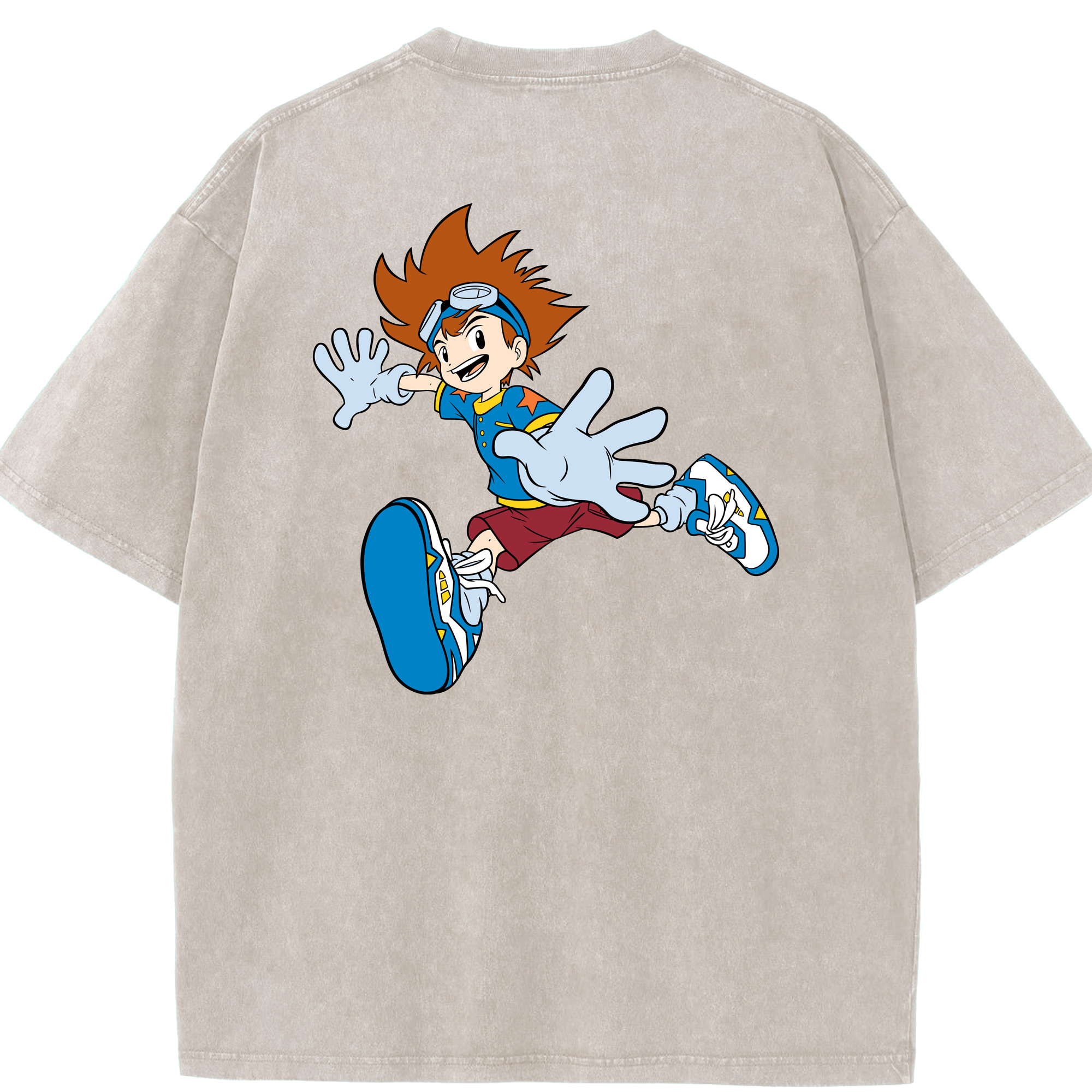 （画像用） Digimon デジタルモンスター/デジモン 綿100% ヴィンテージ風 半袖Tシャツ（背面プリント）