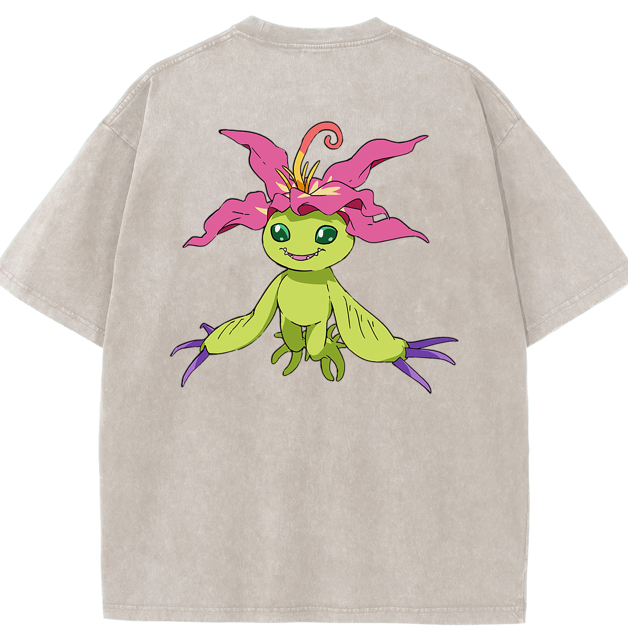 （画像用） Digimon デジタルモンスター/デジモン 綿100% ヴィンテージ風 半袖Tシャツ（背面プリント）