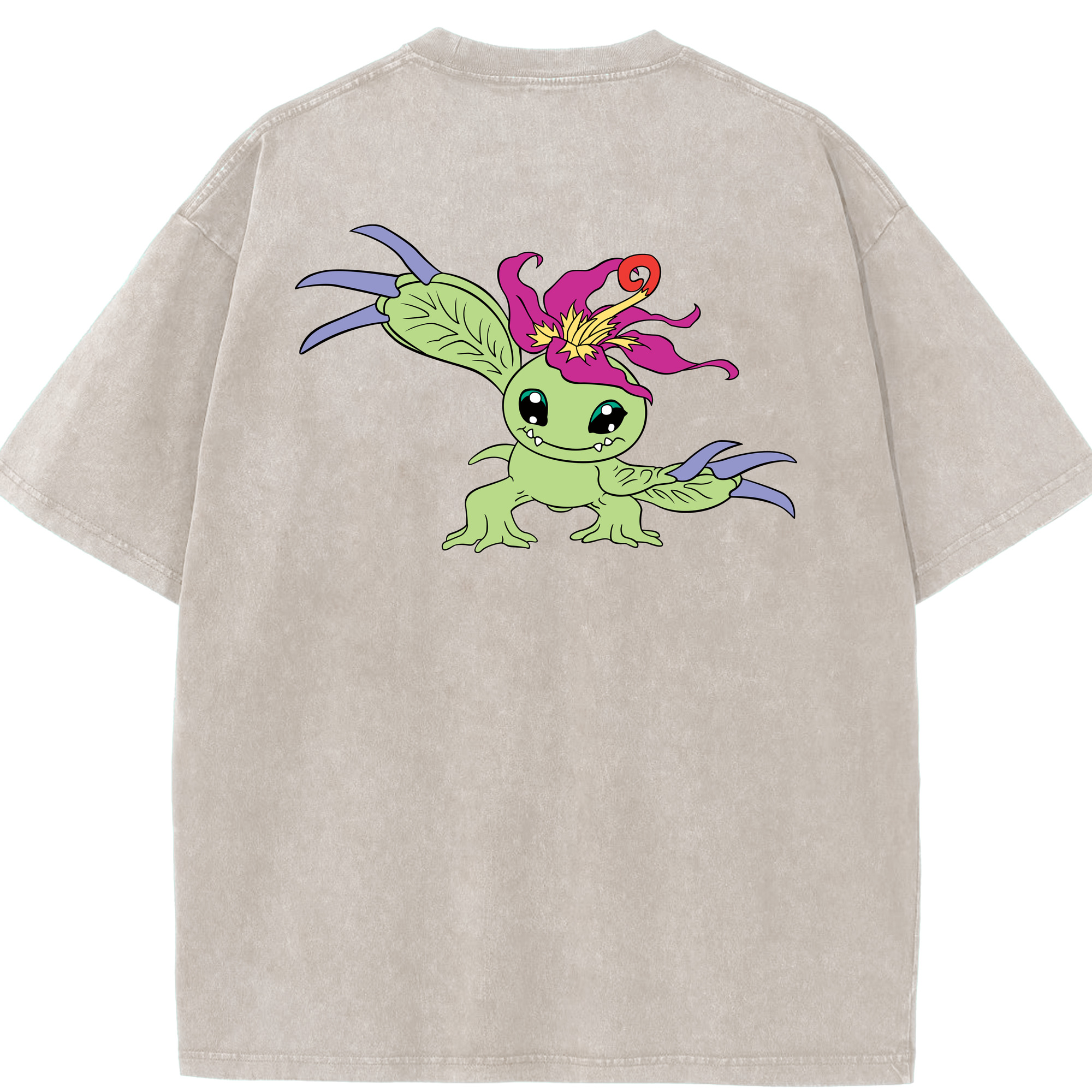 （画像用） Digimon デジタルモンスター/デジモン 綿100% ヴィンテージ風 半袖Tシャツ（背面プリント）